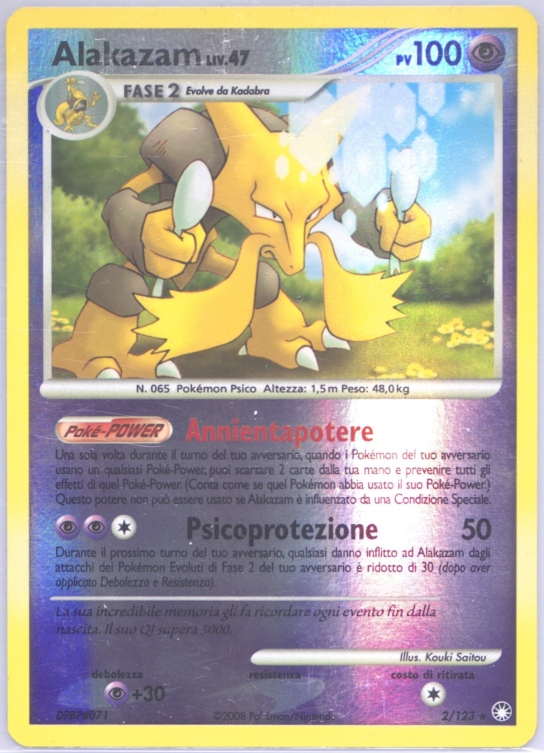 Alakazam-Reverse Foil Italian (2) 2007 Pokemon Diamond & Pearl Mysterious Treasures