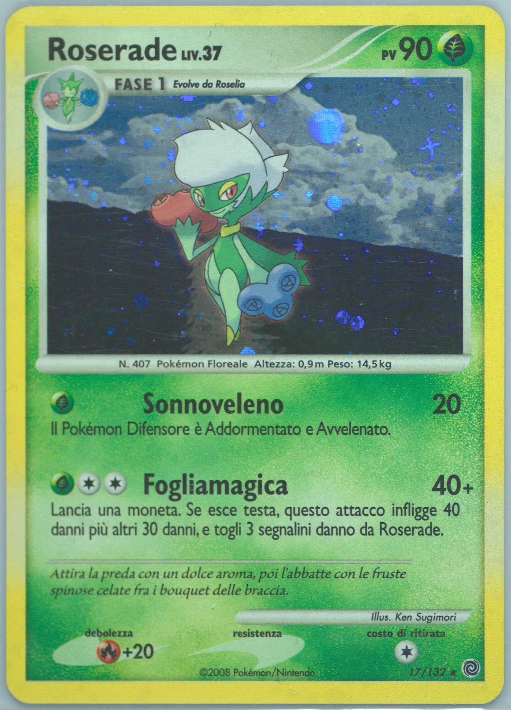 Roserade-Holo Italian (17) 2007 Pokemon Diamond & Pearl Secret Wonders