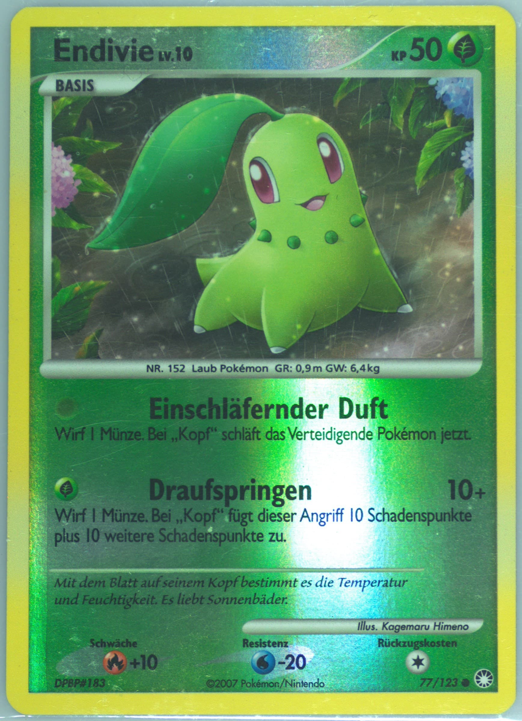 Endivie-Reverse Foil German (77) 2007 Pokemon Diamond & Pearl Mysterious Treasures