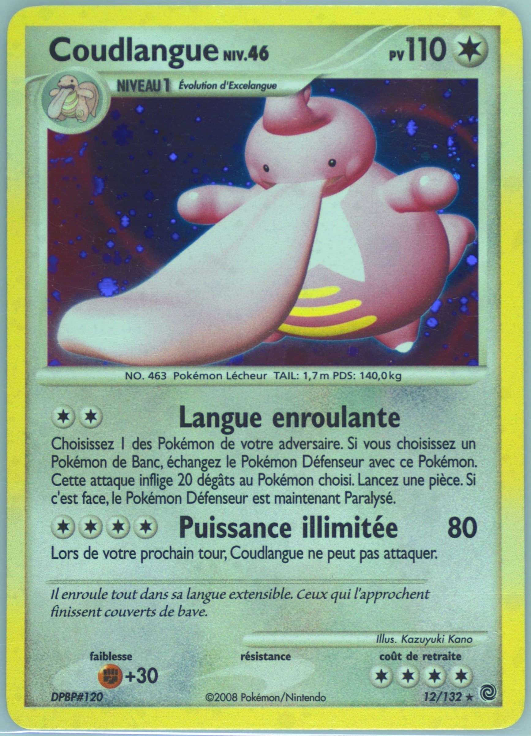 Coudlangue-Holo (12) 2008 Pokemon French Diamond & Pearl Secret Wonders