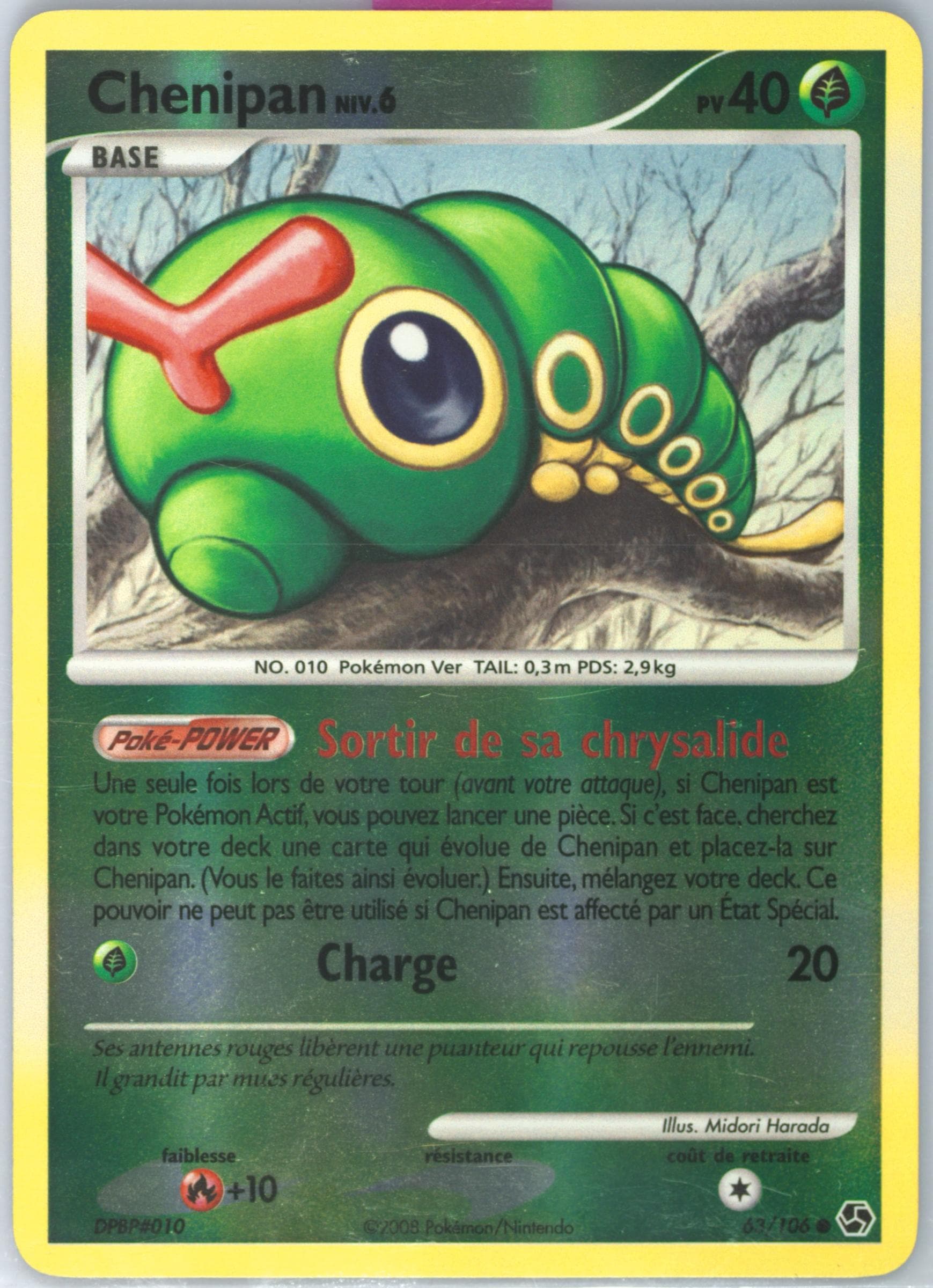Chenipan-Reverse Foil French (63) 2008 Pokemon Diamond & Pearl Great Encounters