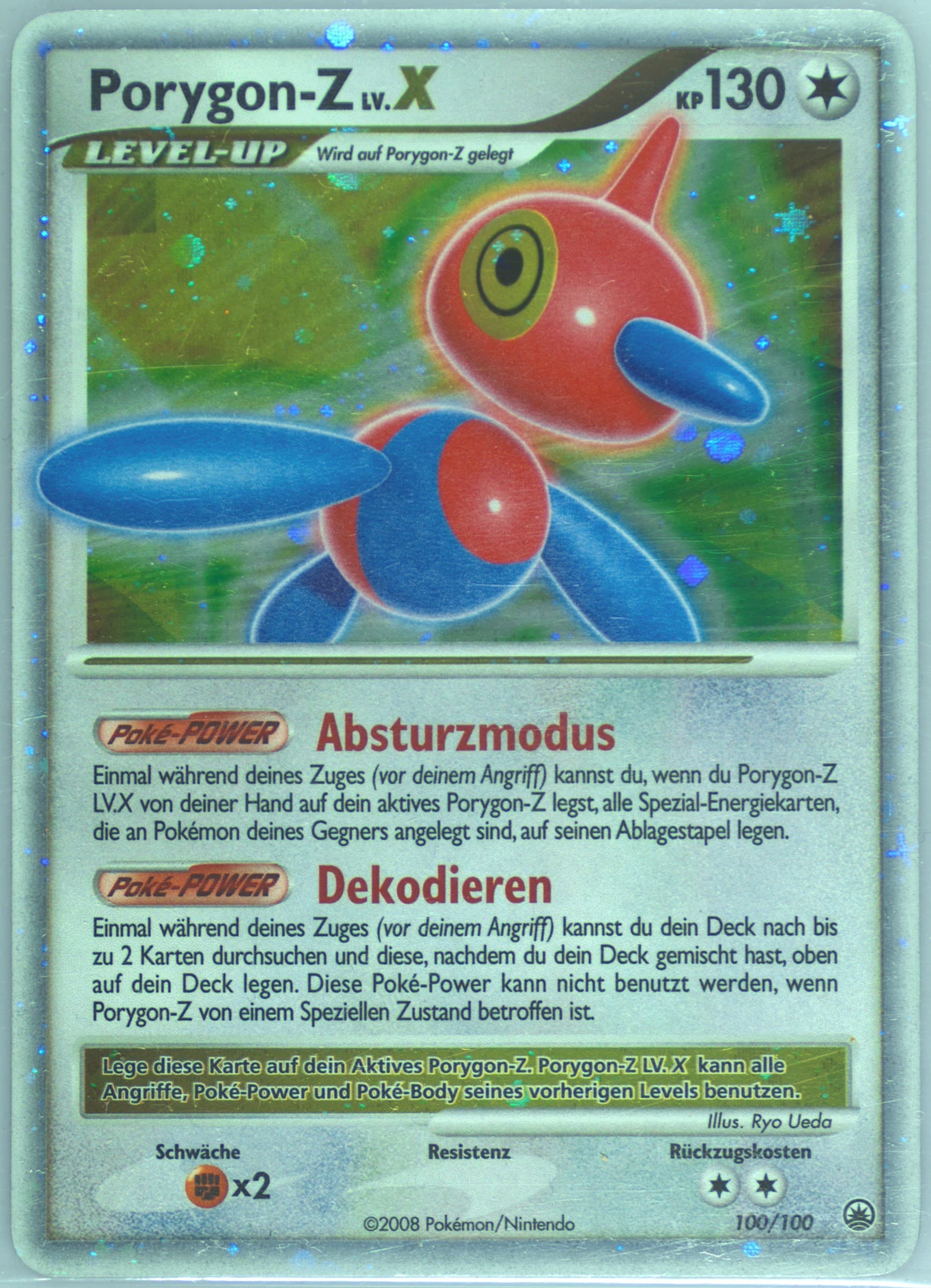 Porygon-Z LV.X-Holo German (100) 2008 Pokemon Diamond & Pearl Majestic Dawn