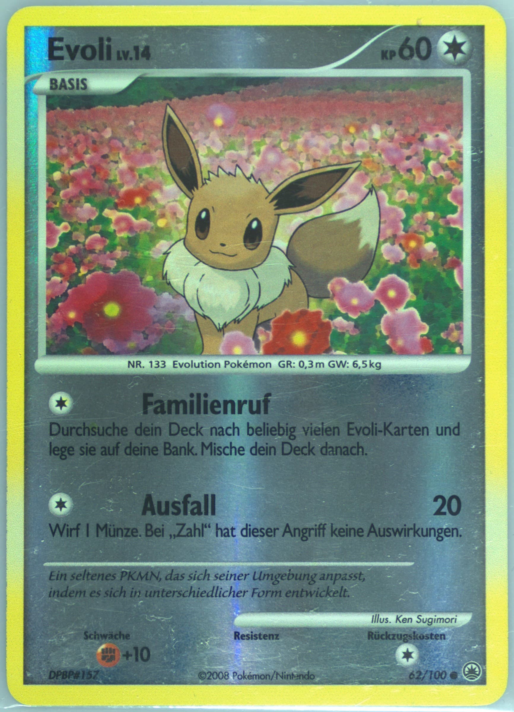 Evoli-Reverse Foil German (62) 2008 Pokemon Diamond & Pearl Majestic Dawn