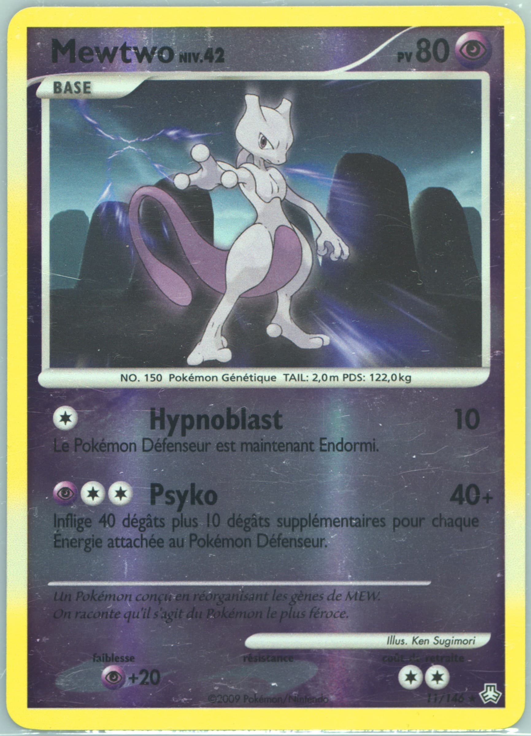 Mewtwo-Reverse Foil (11) 2009 Pokemon French Diamond & Pearl Legends Awakened
