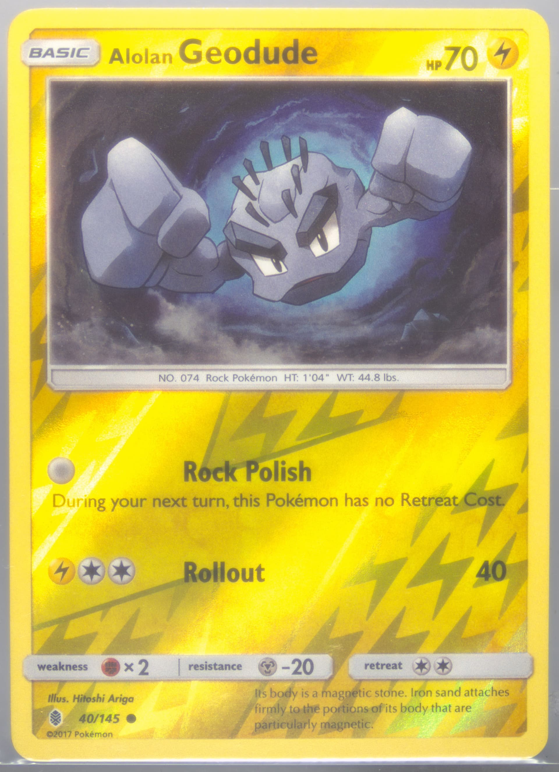 Alolan Geodude-Reverse Foil (40) 2017 Pokemon Sun & Moon Guardians Rising