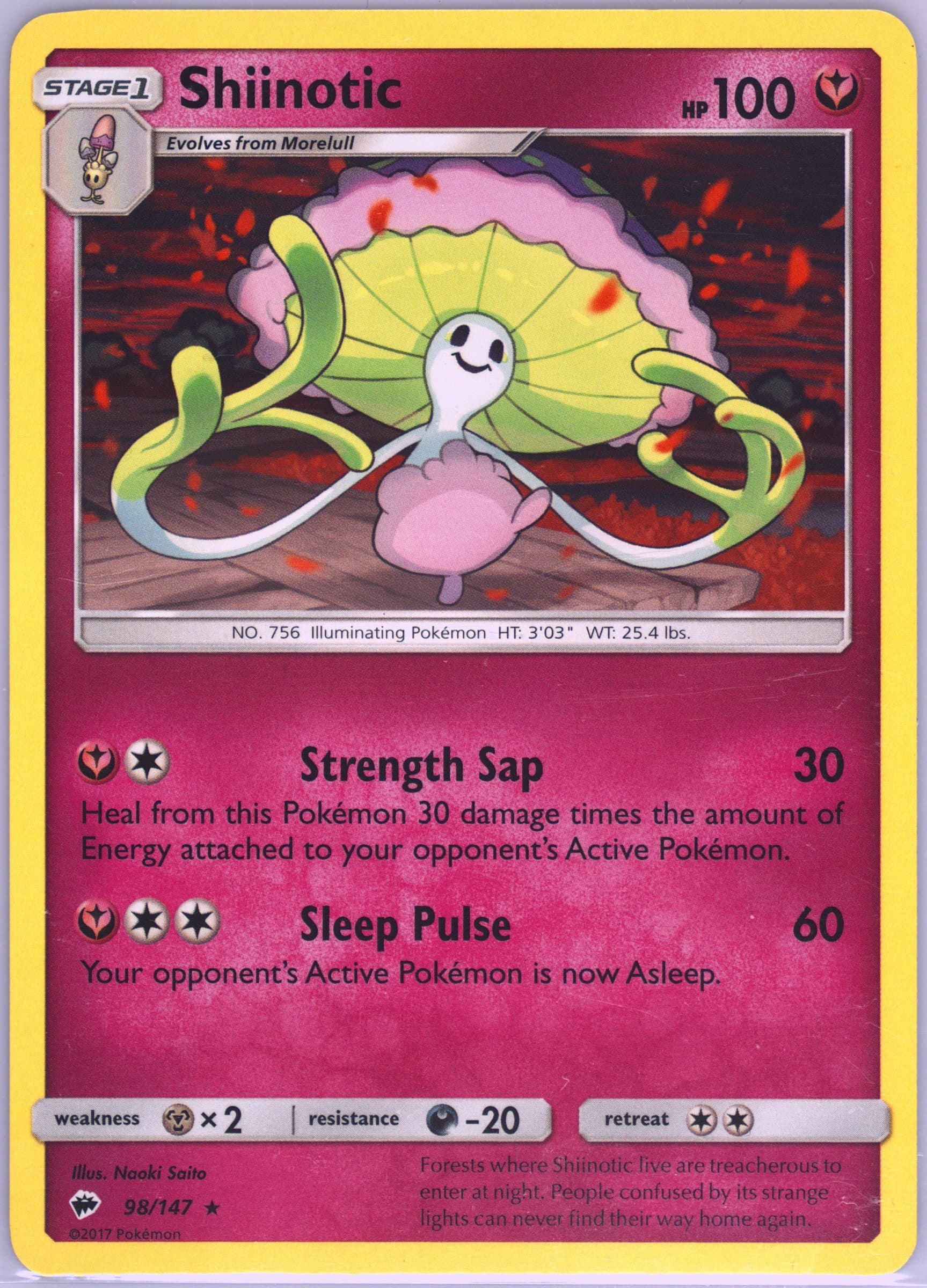 Shiinotic (98) 2017 Pokemon Sun & Moon Burning Shadows