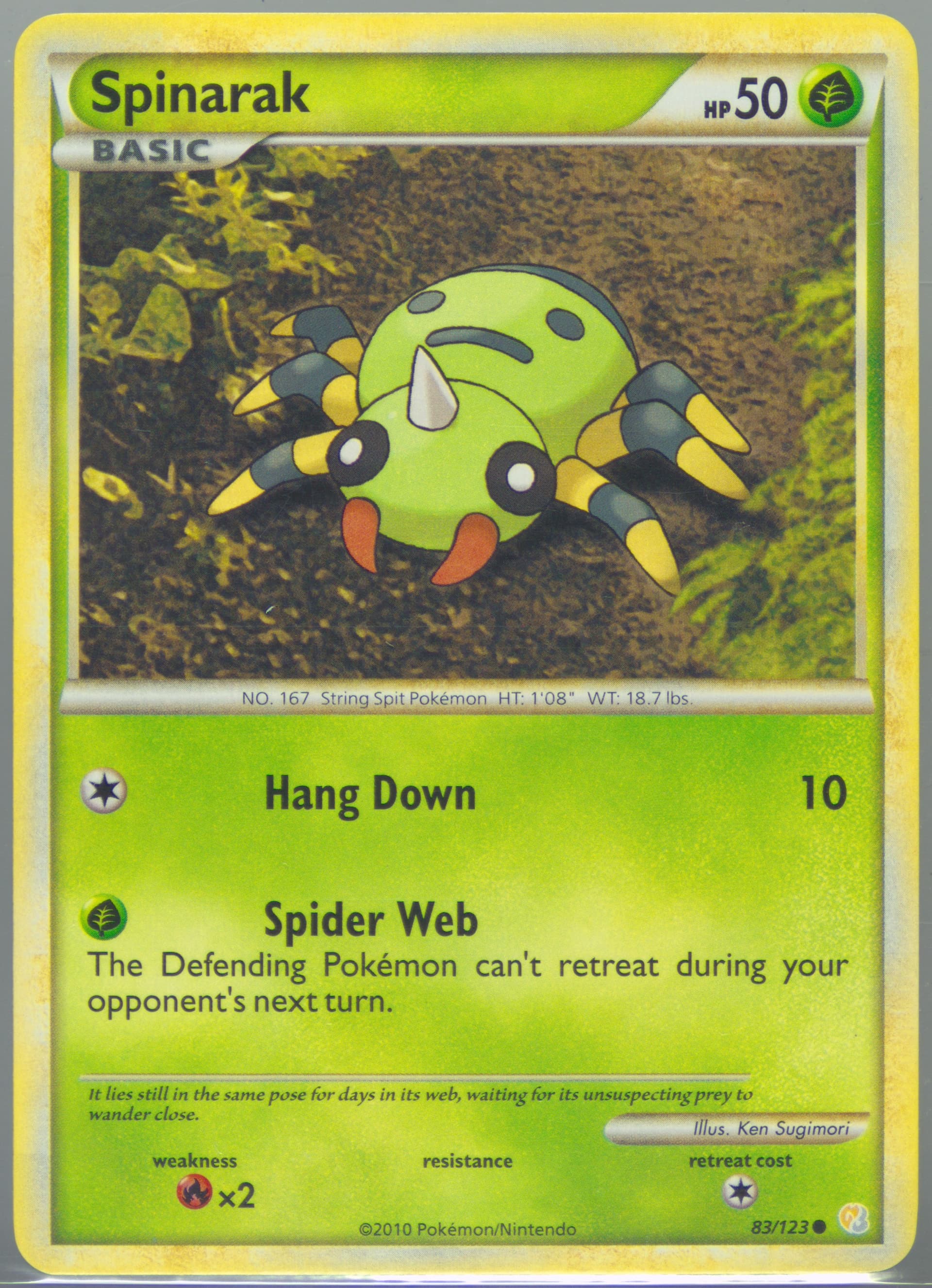 Spinarak (83) 2010 Pokemon Heartgold & Soulsilver