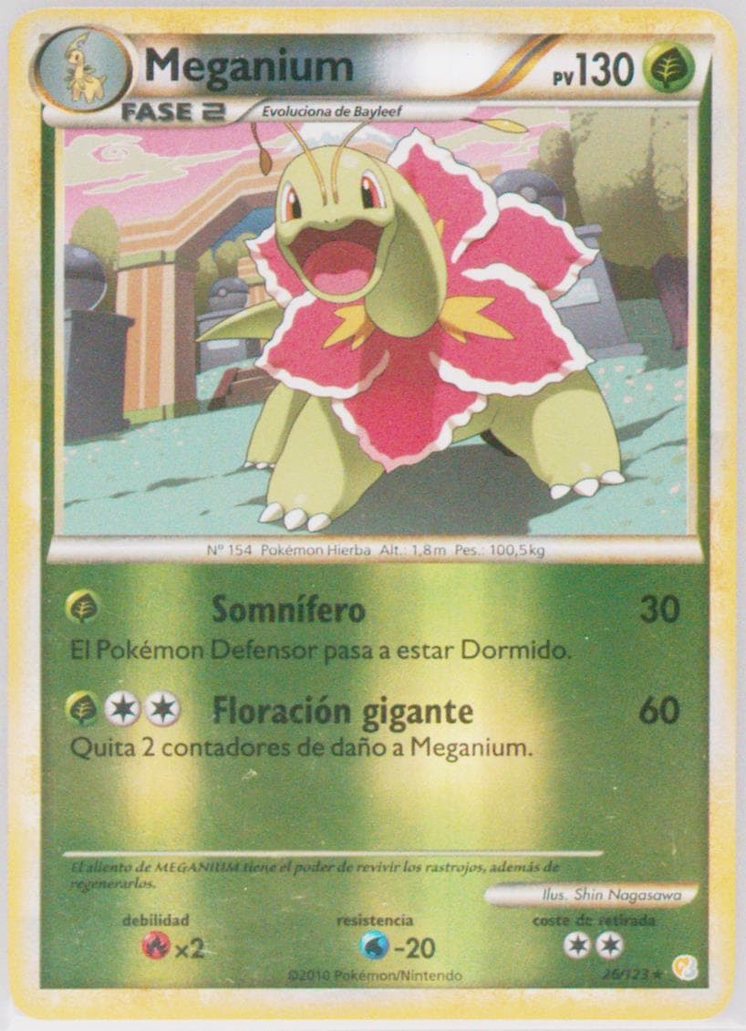 Meganium-Reverse Foil Spanish (26) 2010 Pokemon Heartgold & Soulsilver