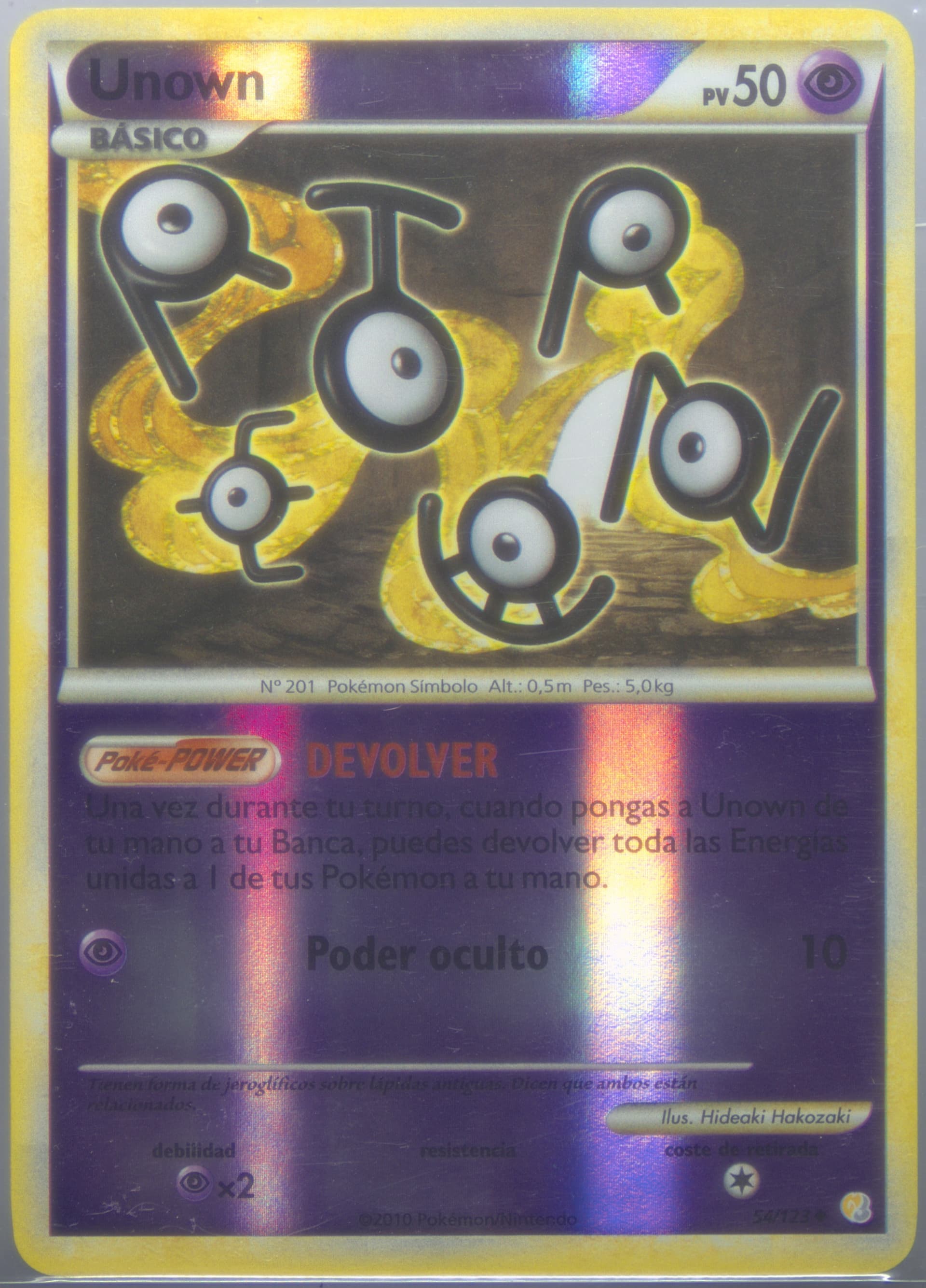 Unown-Reverse Foil Spanish (54) 2010 Pokemon Heartgold & Soulsilver