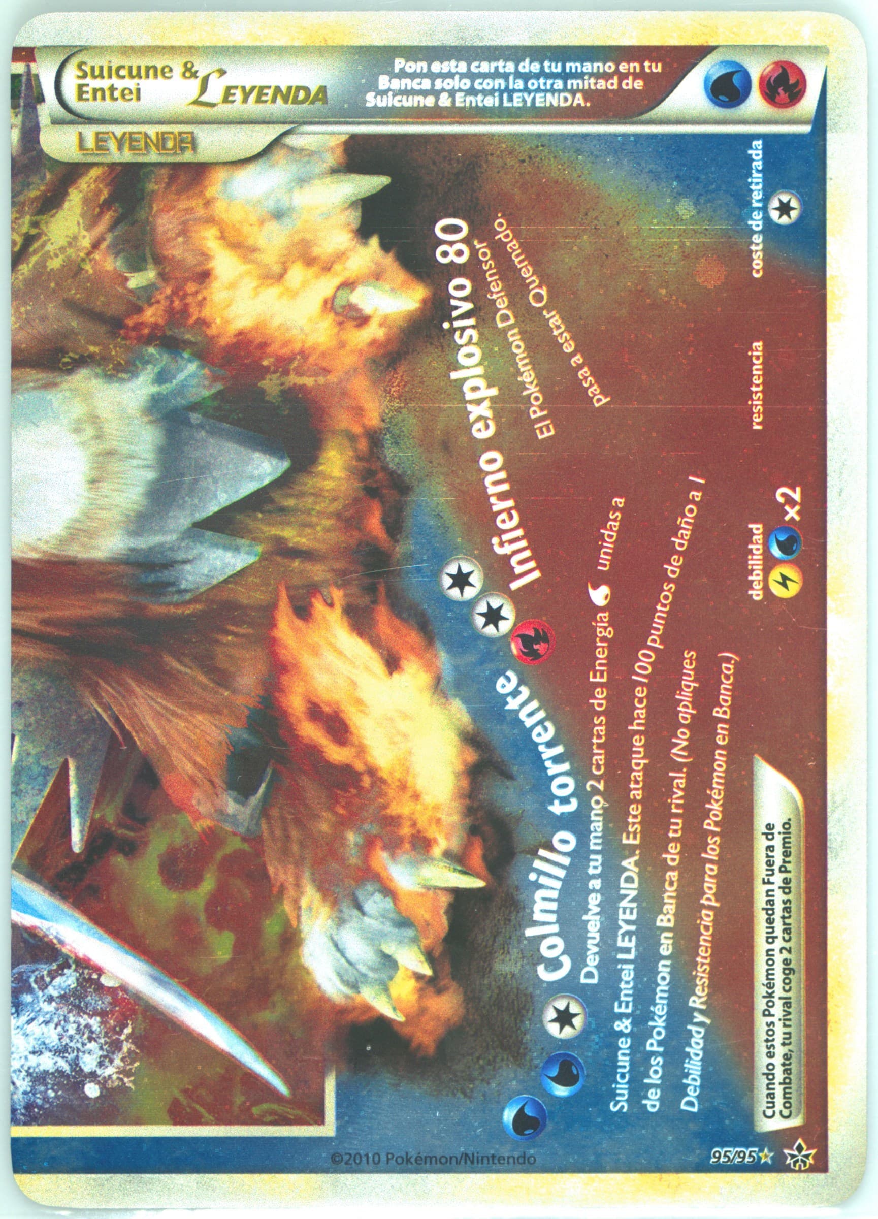 Suicune & Entei Leyenda-Holo (95) 2011 Pokemon Spanish Heartgold & Soulsilver Unleashed