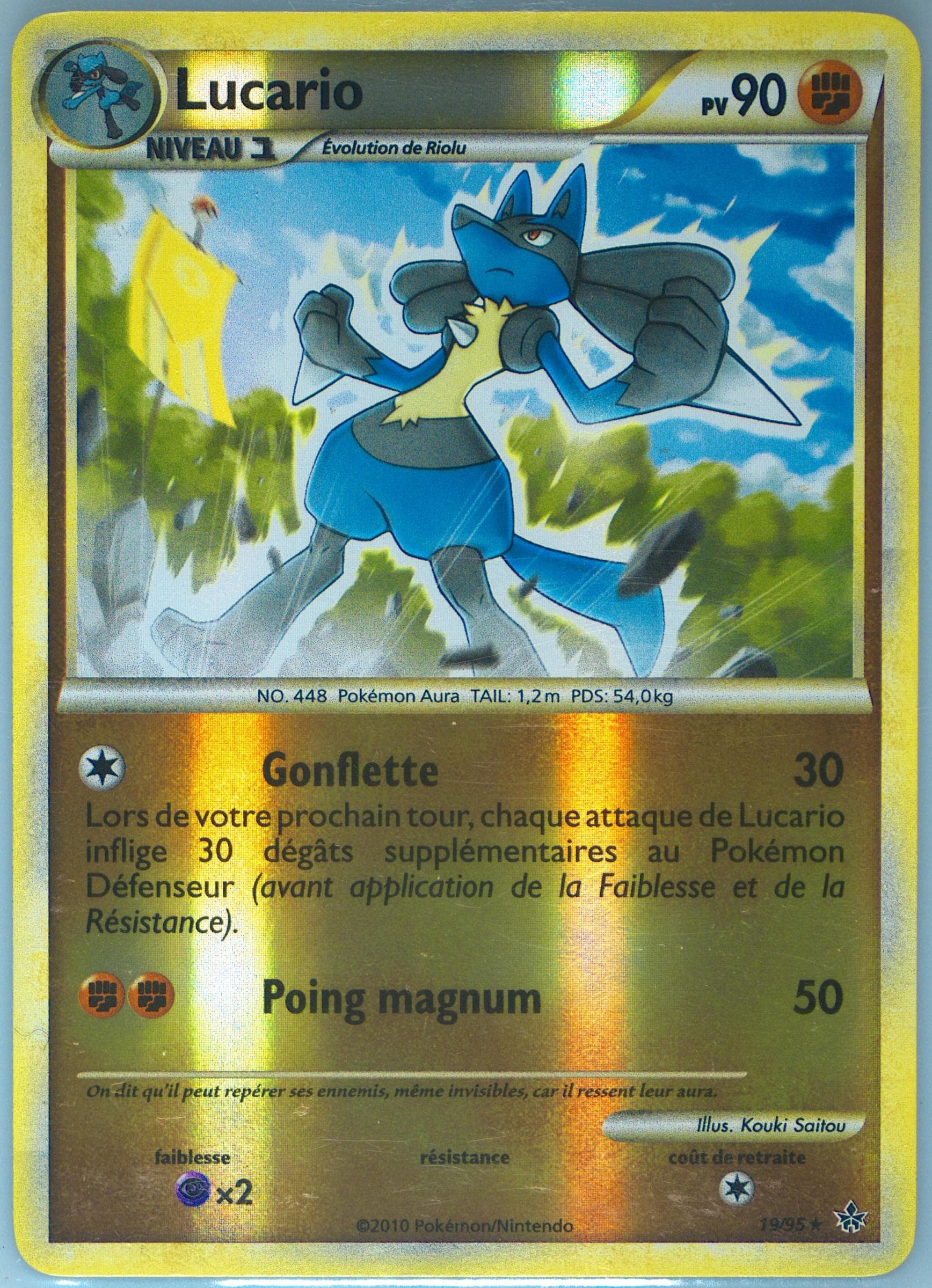 Lucario-Reverse Foil French (19) 2010 Pokemon Heartgold & Soulsilver Unleashed