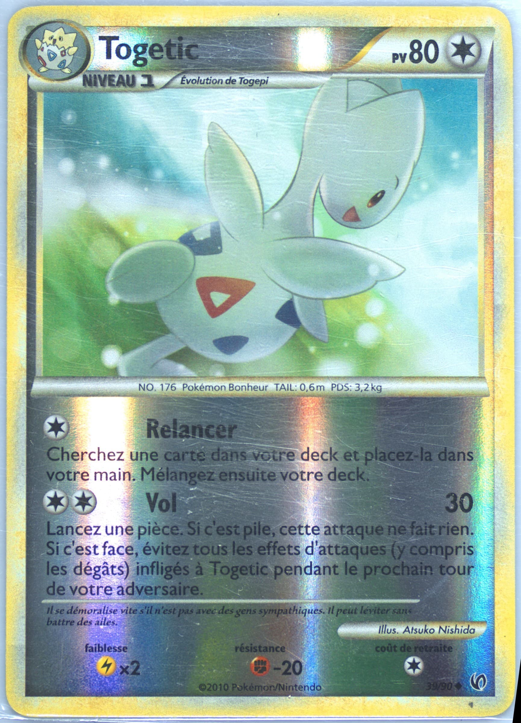Togetic-Reverse Foil French (39) 2010 Pokemon Heartgold & Soulsilver Undaunted