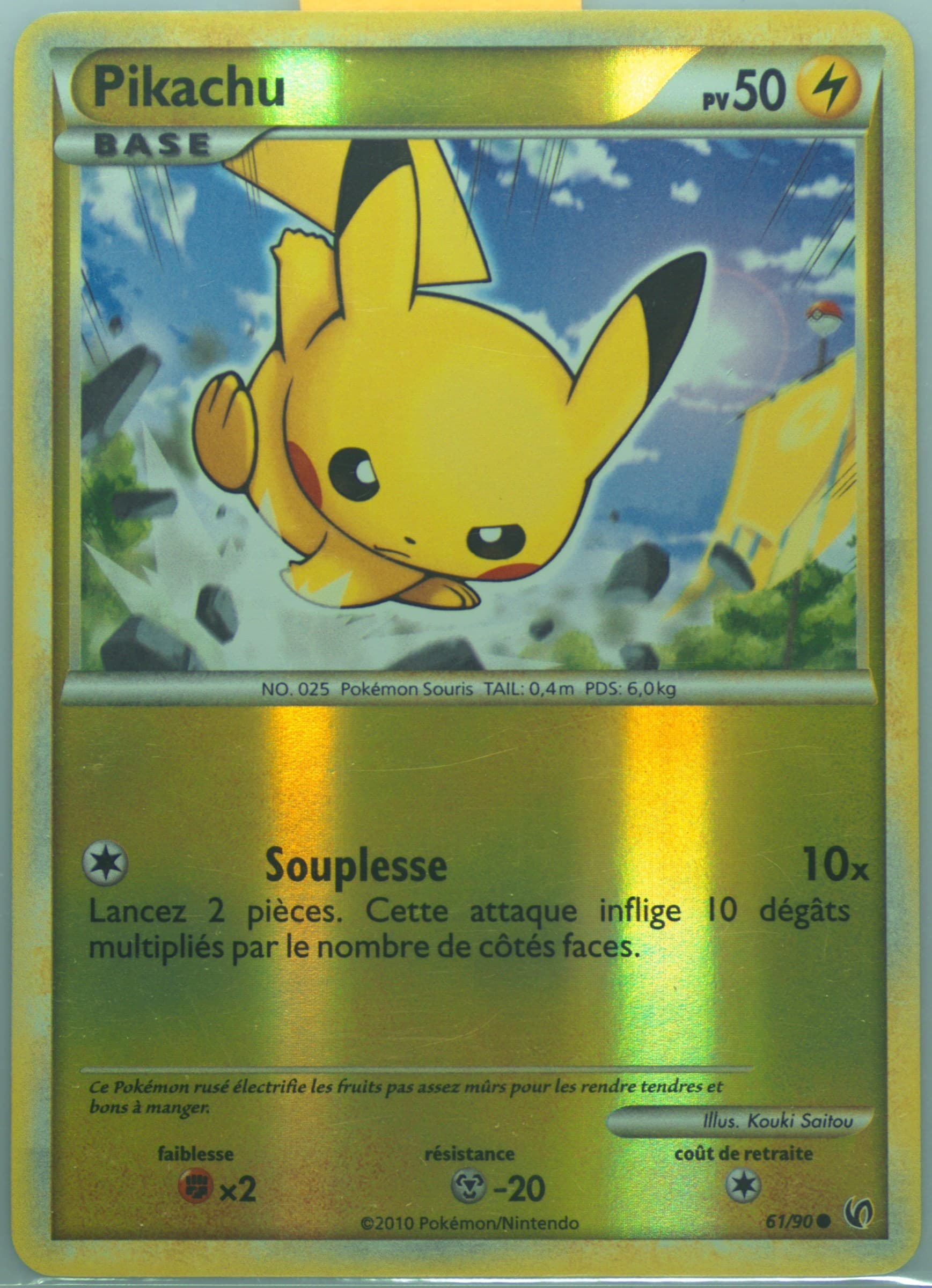 Pikachu-Reverse Foil French (61) 2010 Pokemon Heartgold & Soulsilver Undaunted
