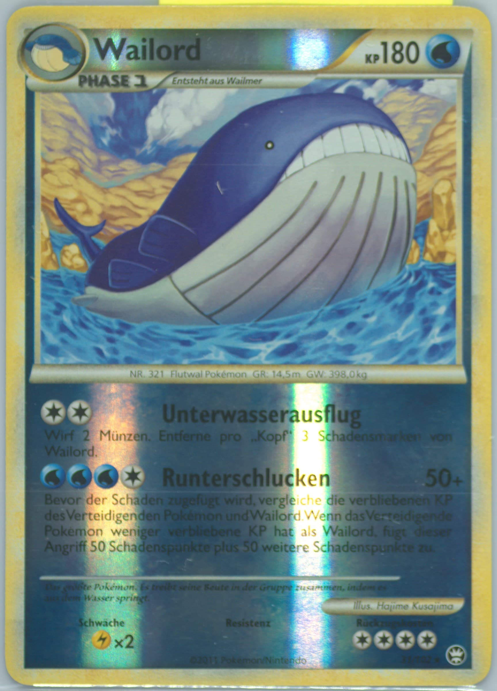 Wailord-Reverse Foil (31) 2011 Pokemon German Heartgold & Soulsilver Triumphant