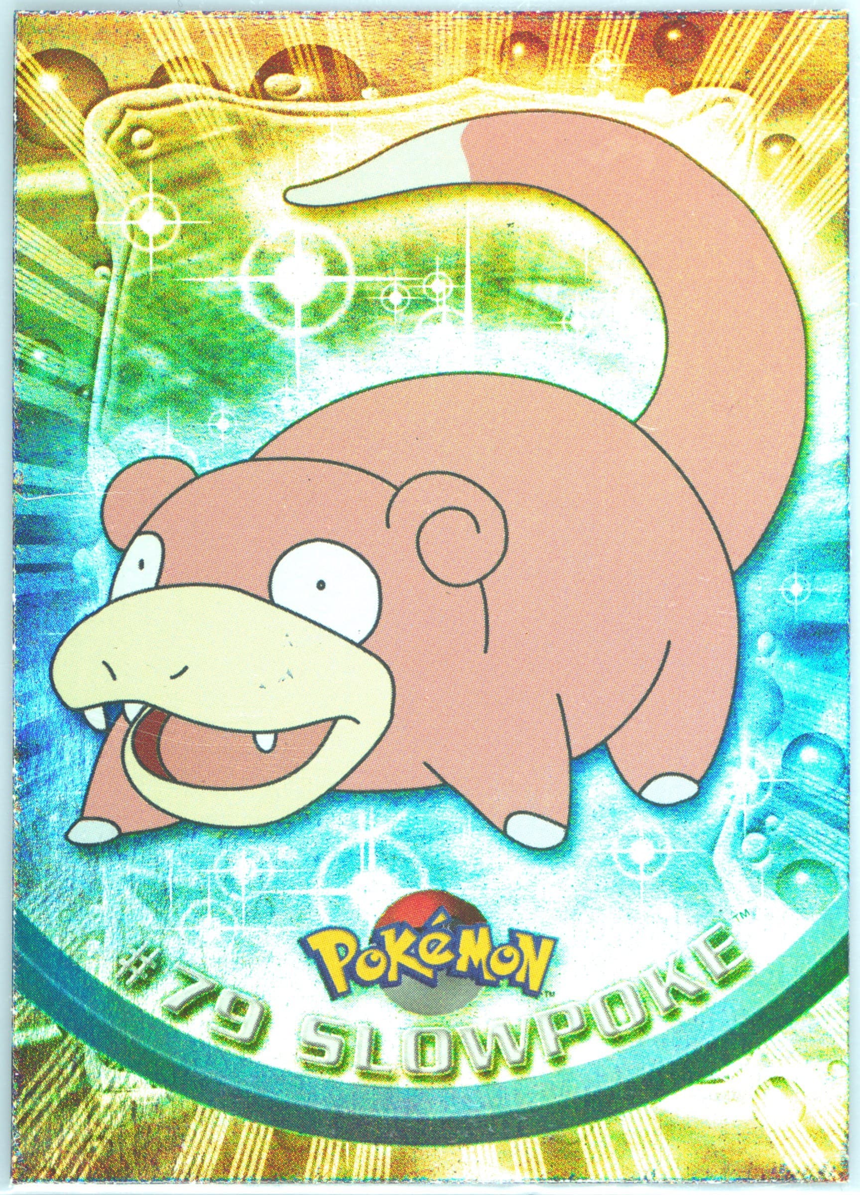 Slowpoke Rainbow Foil (79) 2000 Topps Pokemon TV Animation Series 2
