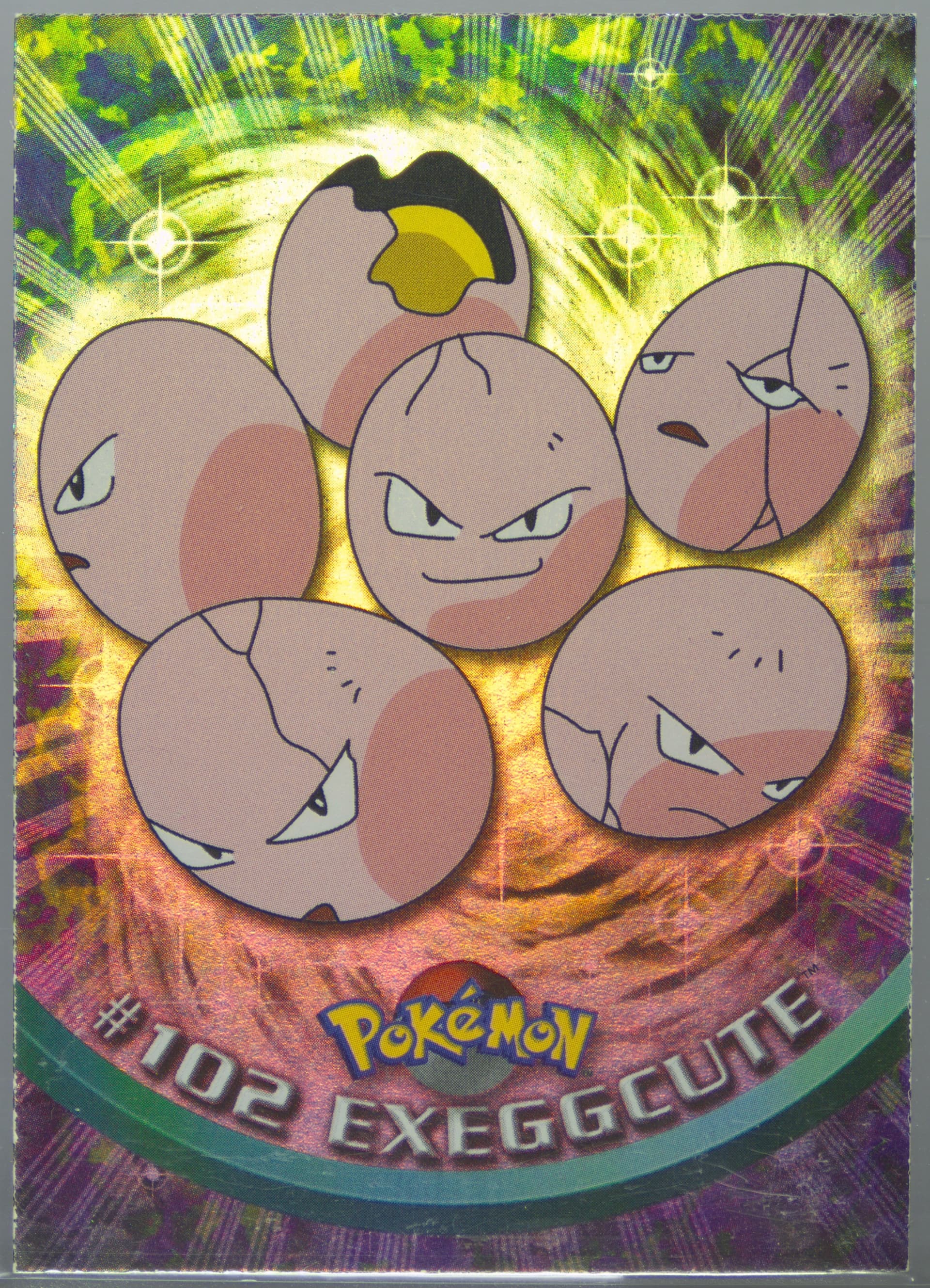 Exeggcute Rainbow Foil (102) 2000 Topps Pokemon TV Animation Series 2