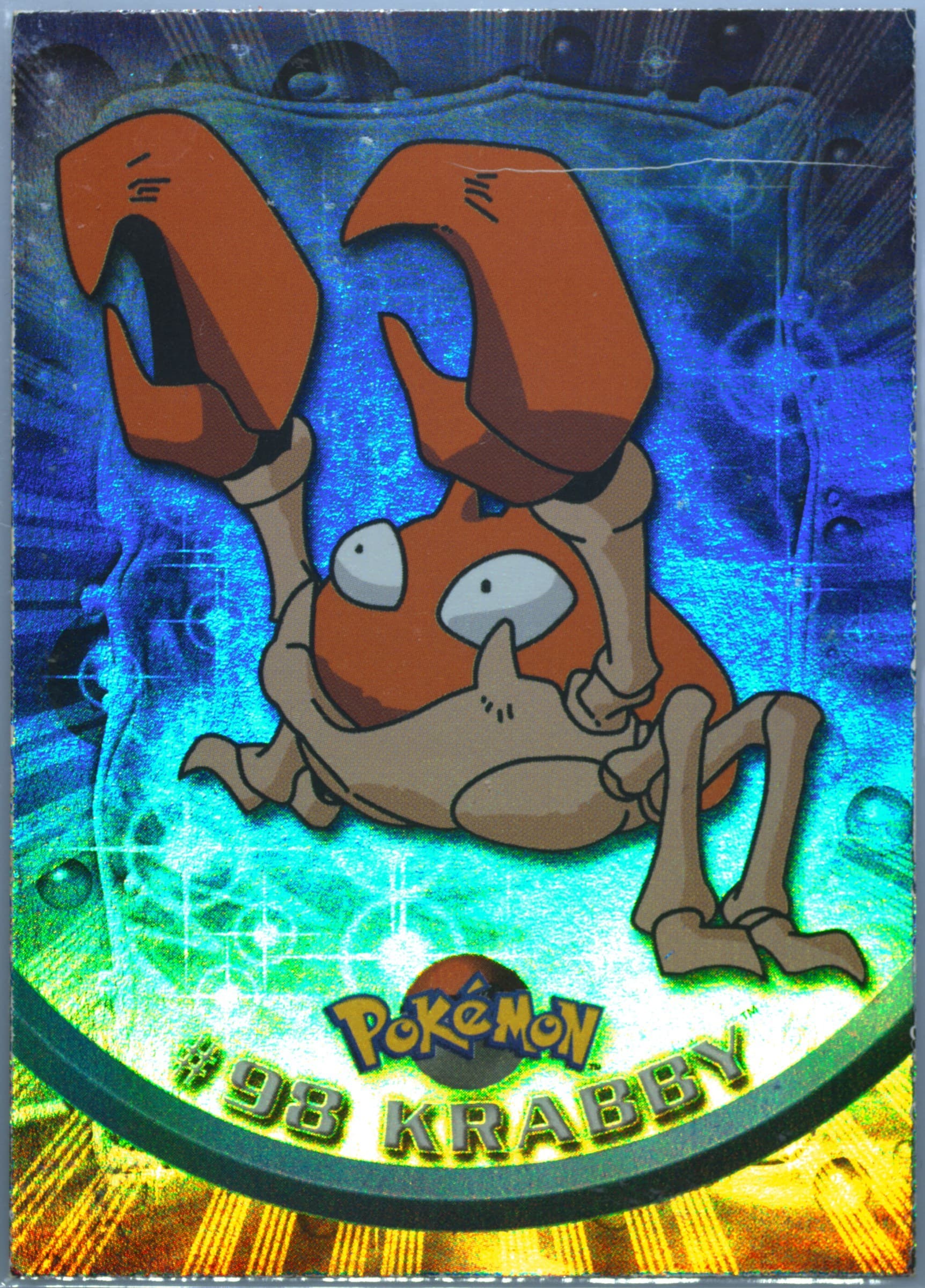 Krabby Rainbow Foil (98) 2000 Topps Pokemon TV Animation Series 2
