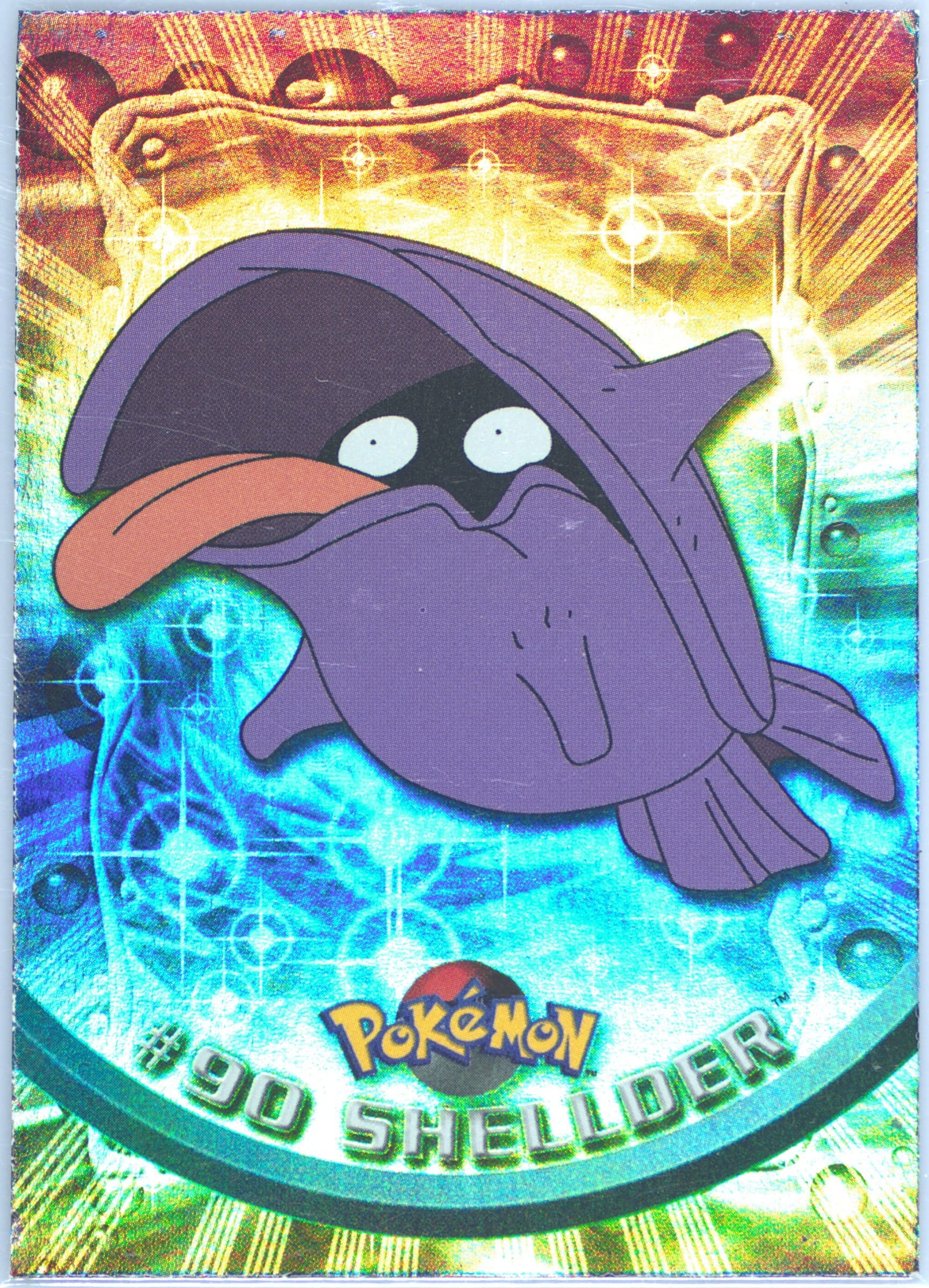 Shellder Rainbow Foil (90) 2000 Topps Pokemon TV Animation Series 2