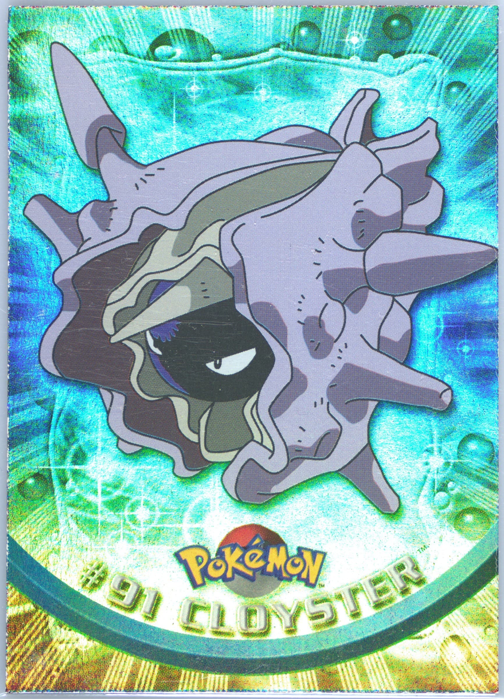 Cloyster Rainbow Foil (91) 2000 Topps Pokemon TV Animation Series 2