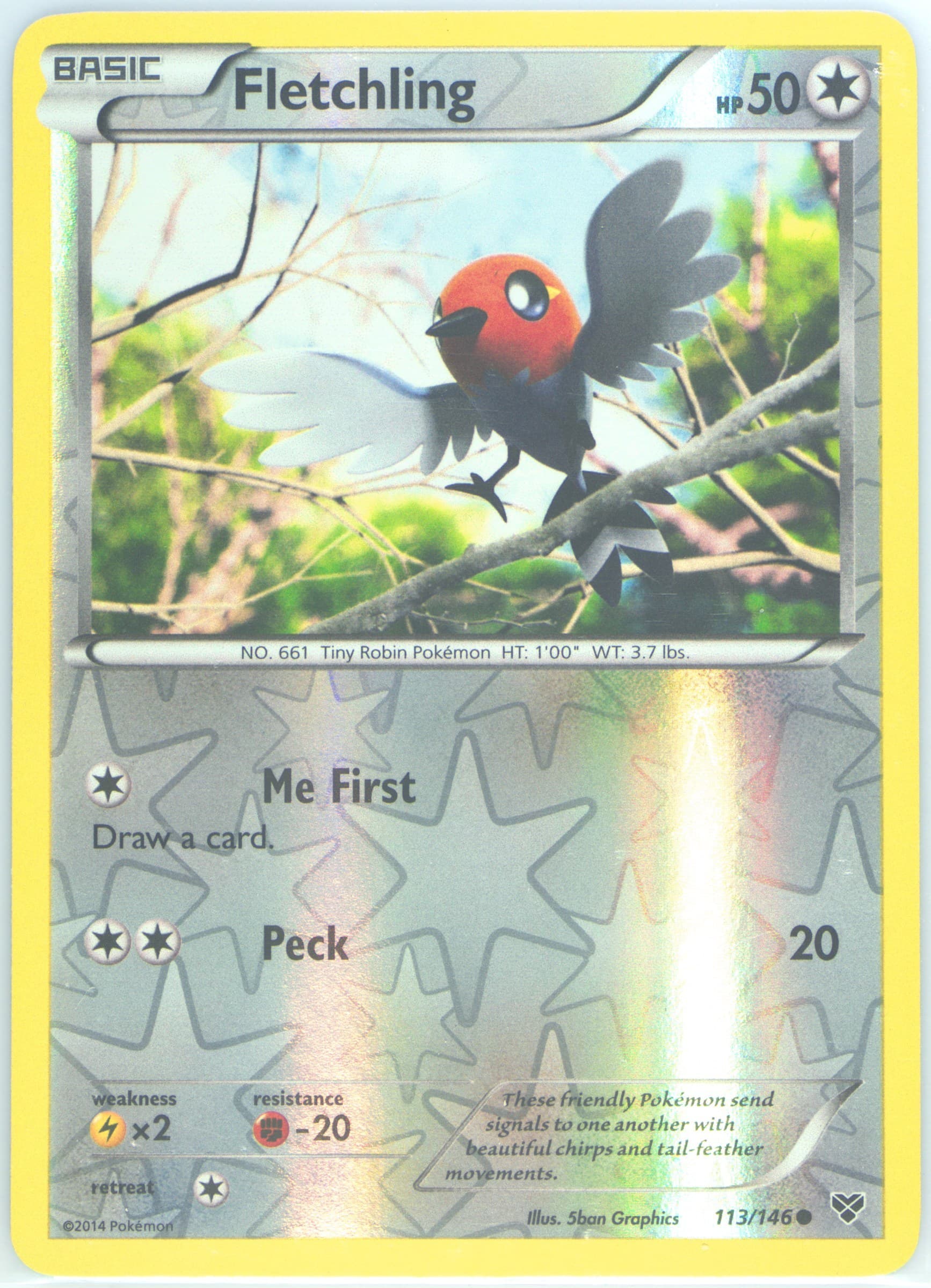 Fletchling-Reverse Foil (113) 2014 Pokemon XY
