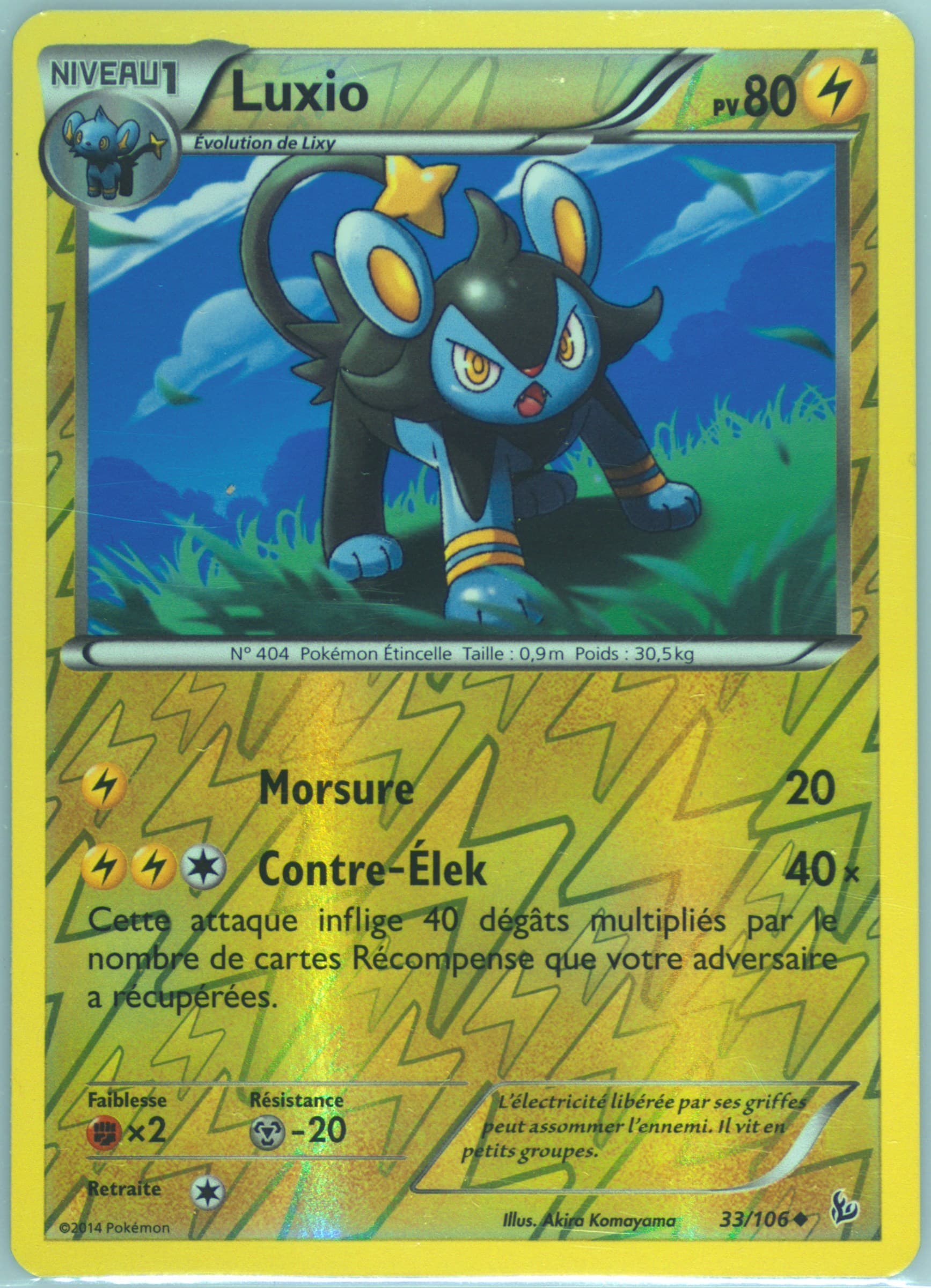 Luxio-Reverse Foil French (33) 2014 Pokemon XY Flashfire