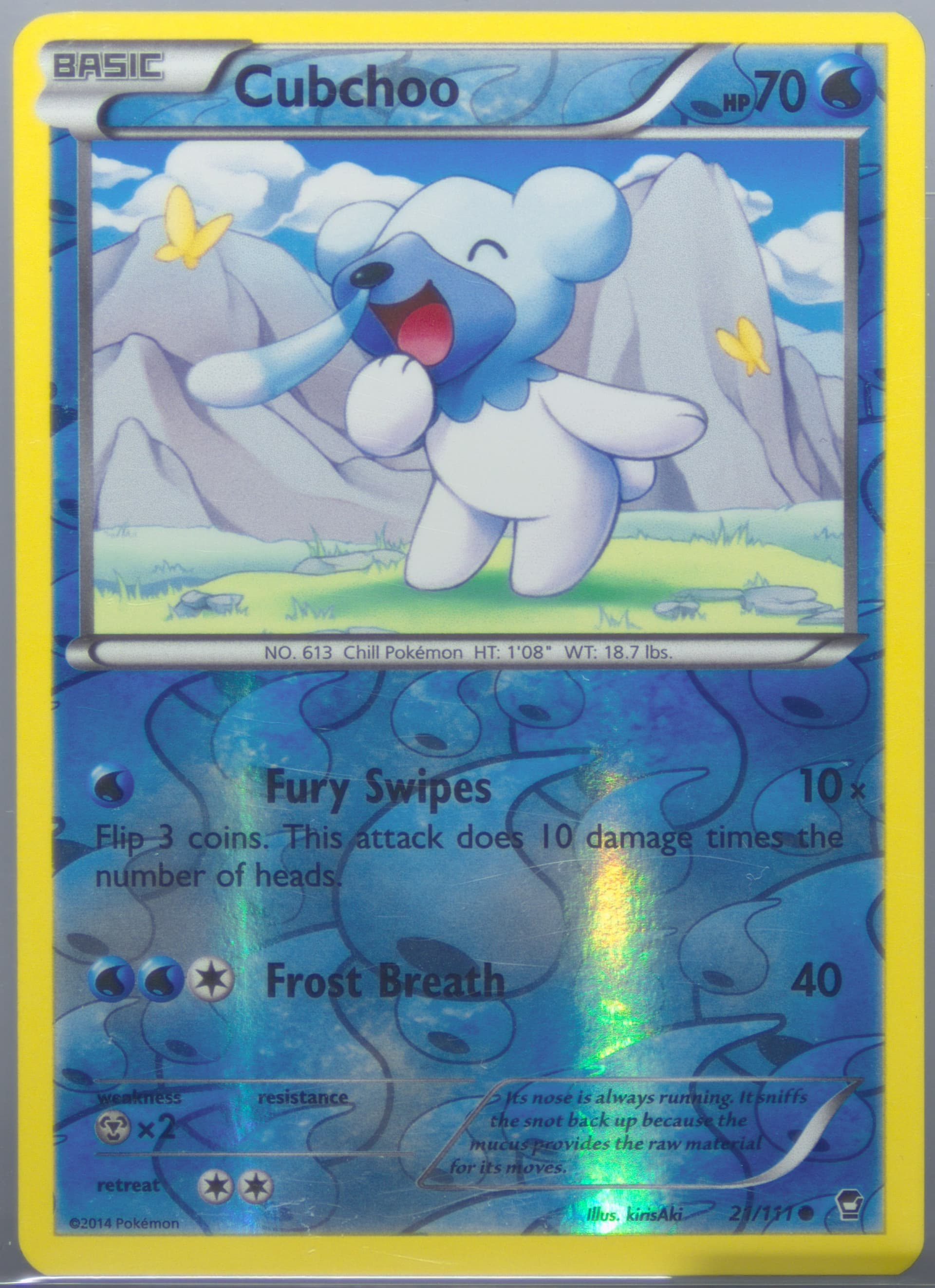 Cubchoo-Reverse Foil (21) 2014 Pokemon XY Furious Fists