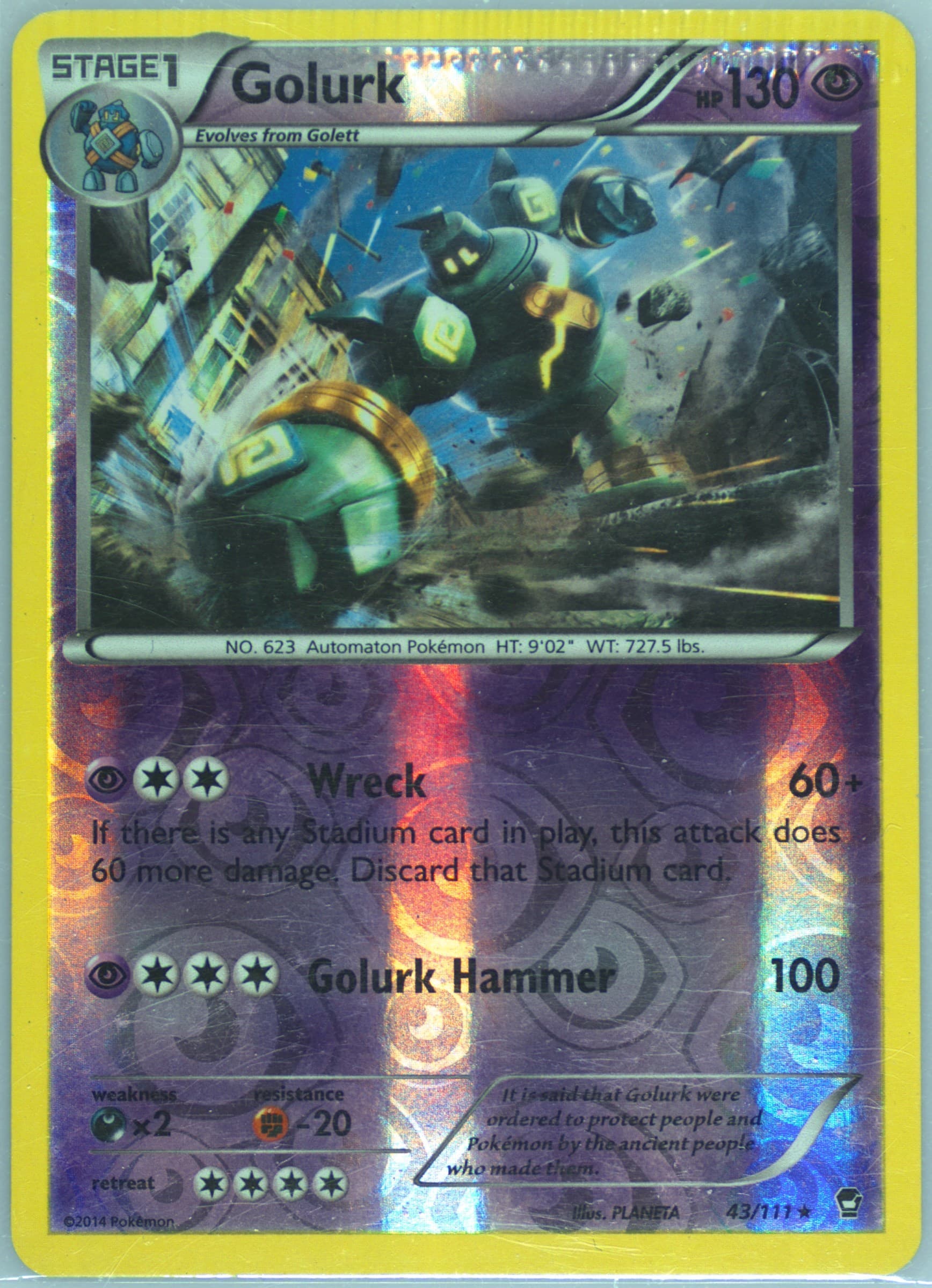 Golurk-Reverse Foil (43) 2014 Pokemon XY Furious Fists