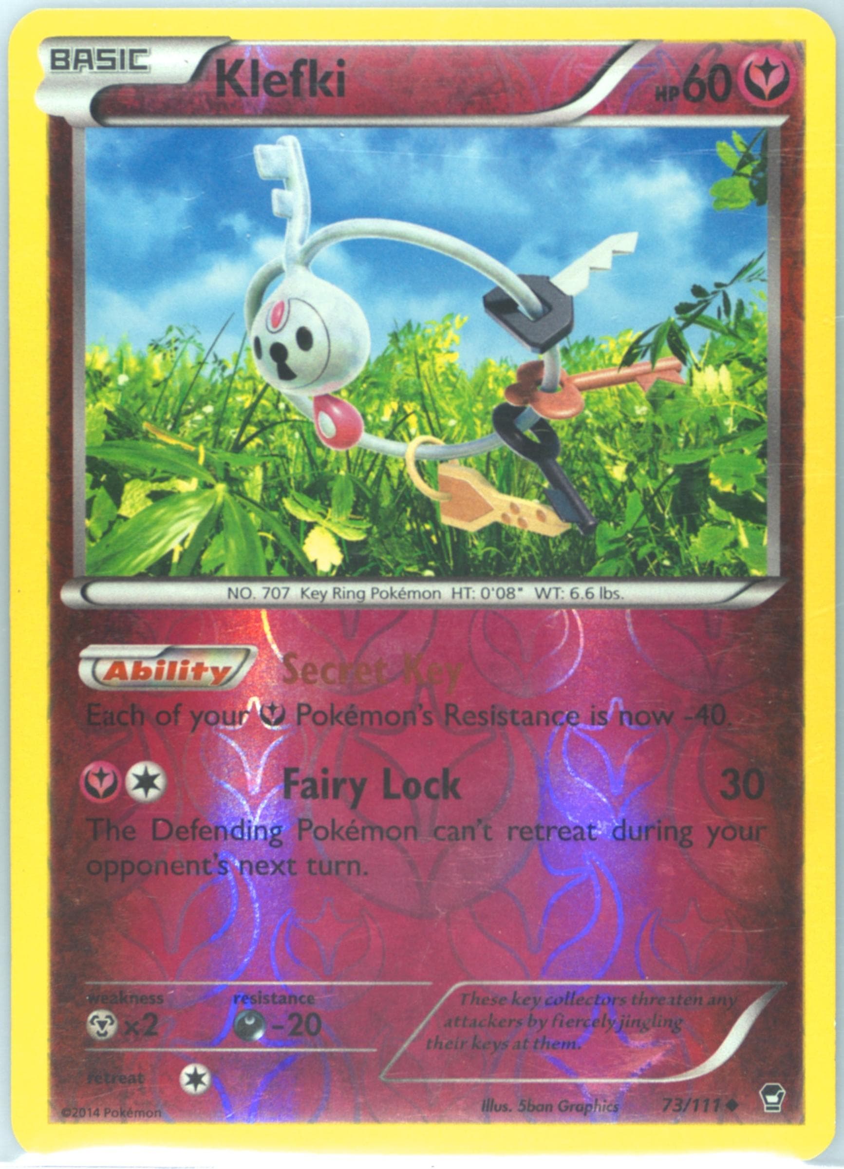 Klefki-Reverse Foil (73) 2014 Pokemon XY Furious Fists