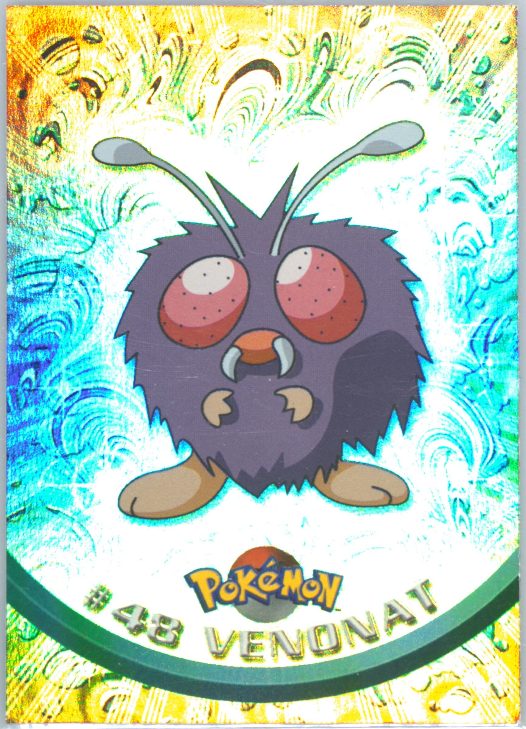 Venonat Rainbow Foil (48) 1999 Topps Pokemon TV