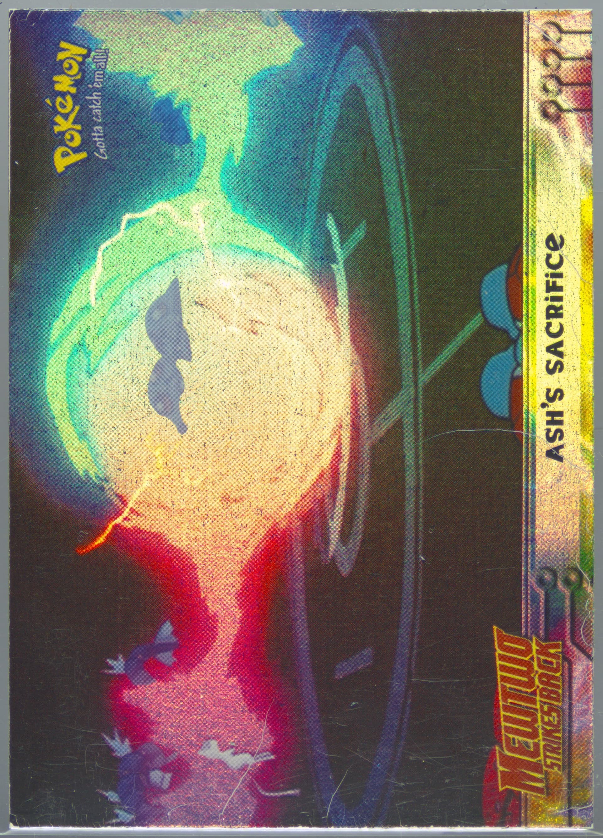 Movie Edition Ash's Sacrifice-Rainbow Foil (36) 1999 Topps Pokemon the Movie Edt