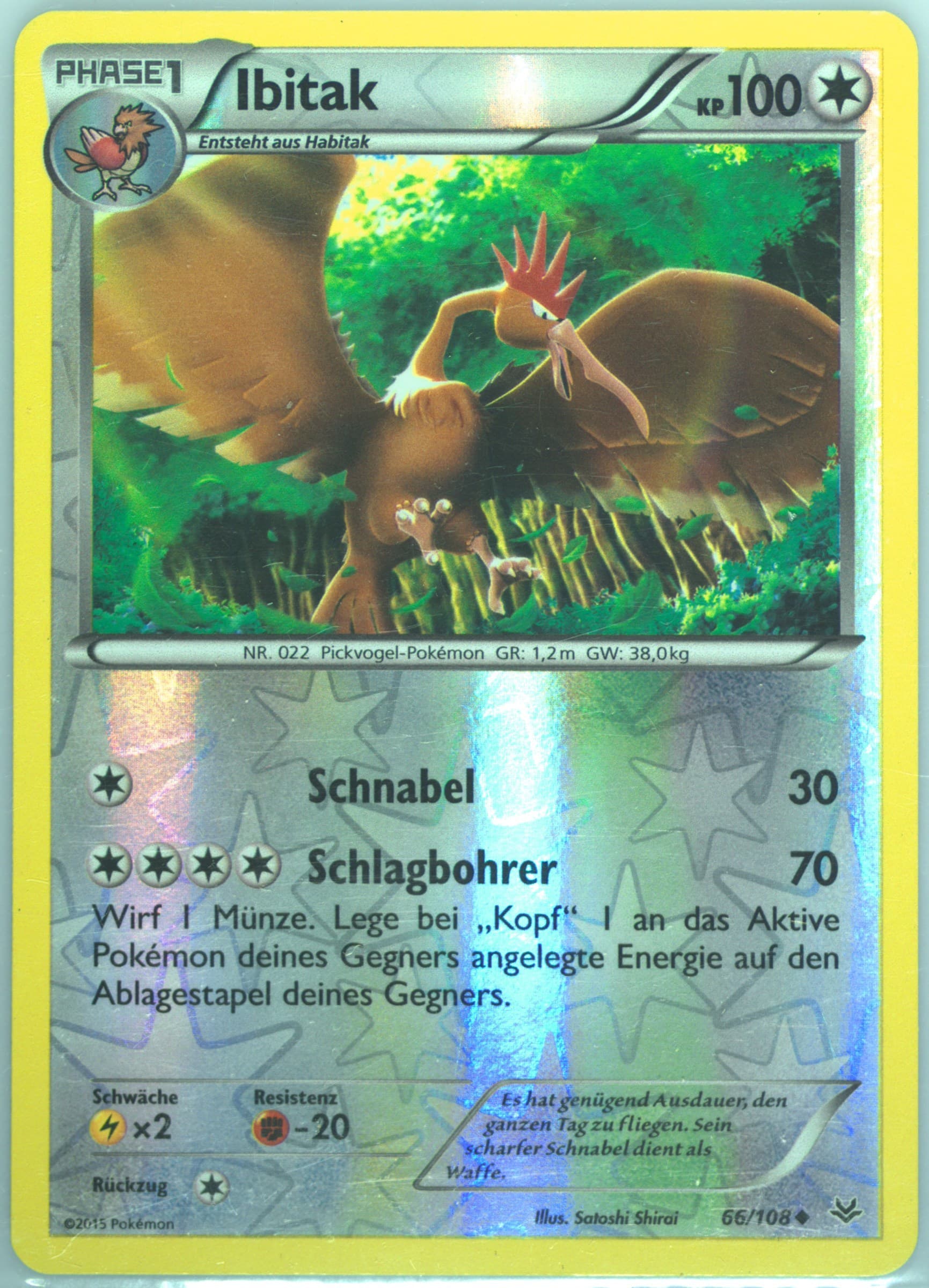 Ibitak-Reverse Foil German (66) 2015 Pokemon XY Roaring Skies