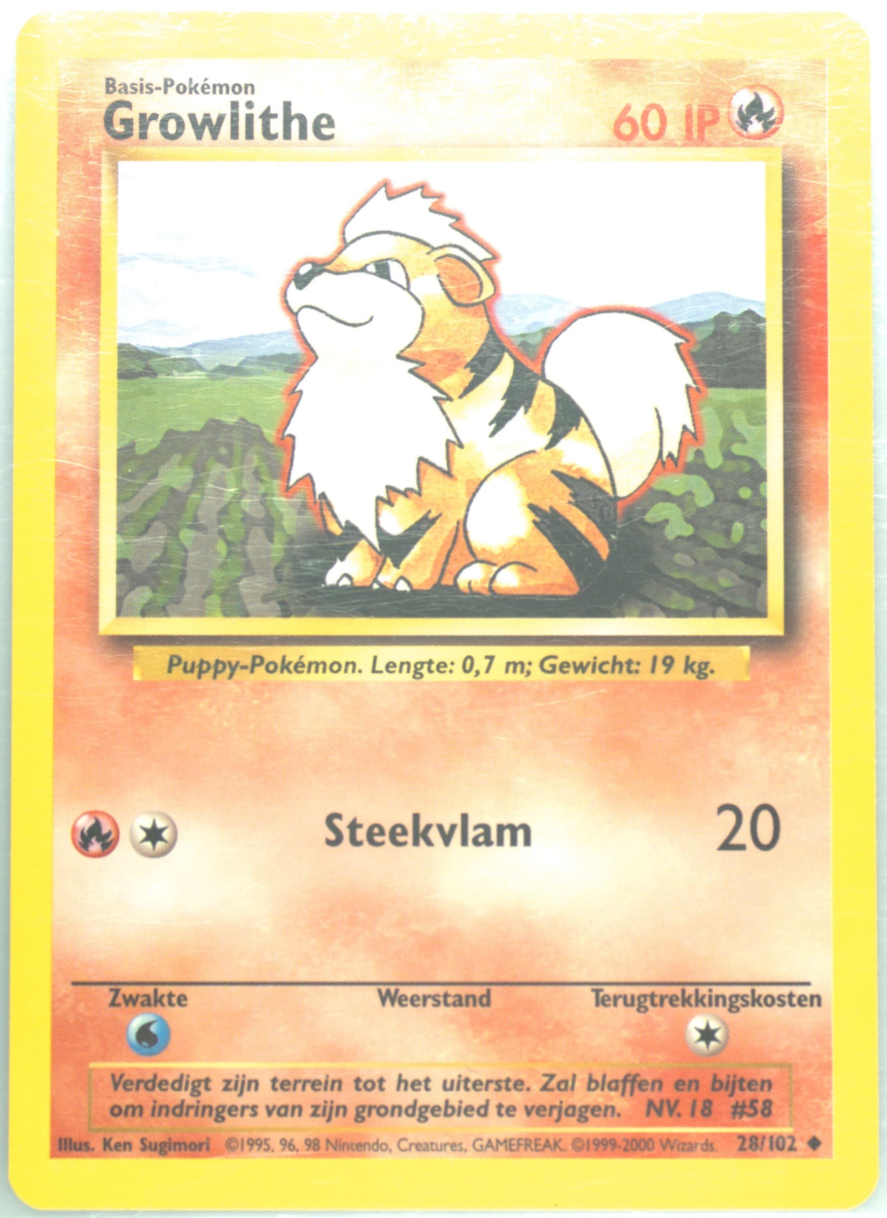 Growlithe (28) 1999 Pokemon Dutch