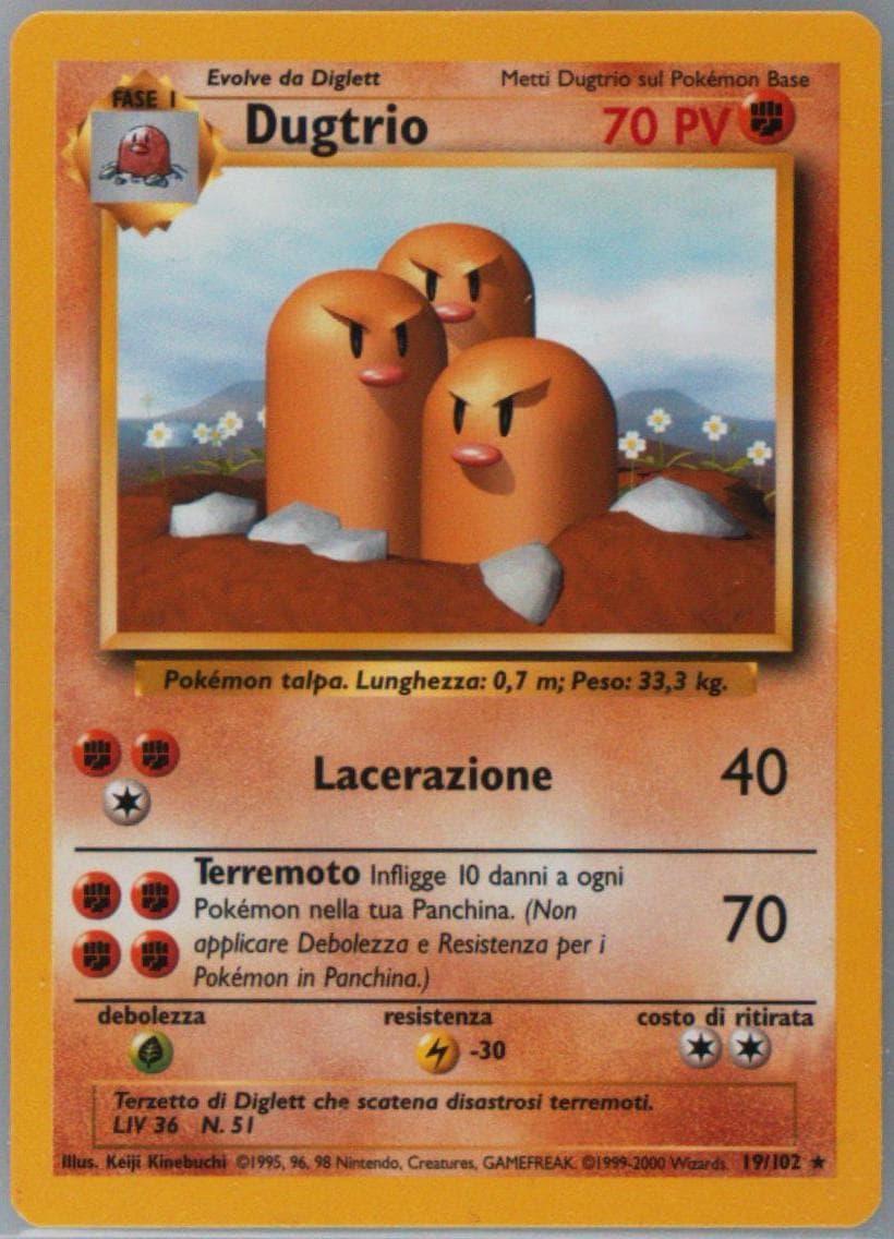 Dugtrio Italian (19) 2000 Pokemon Game