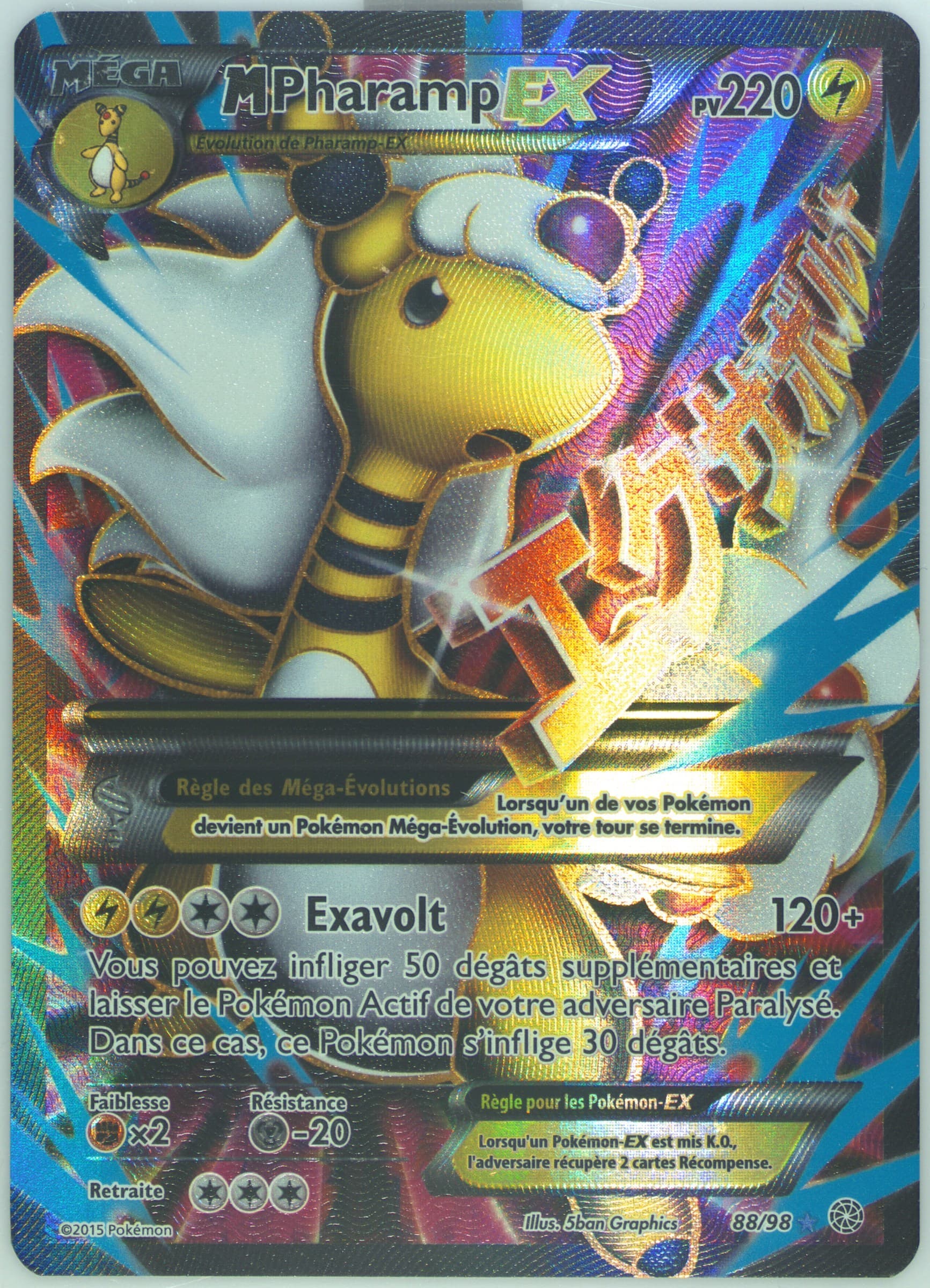 Full Art/M Pharamp EX French (88) 2015 Pokemon XY Ancient Origins