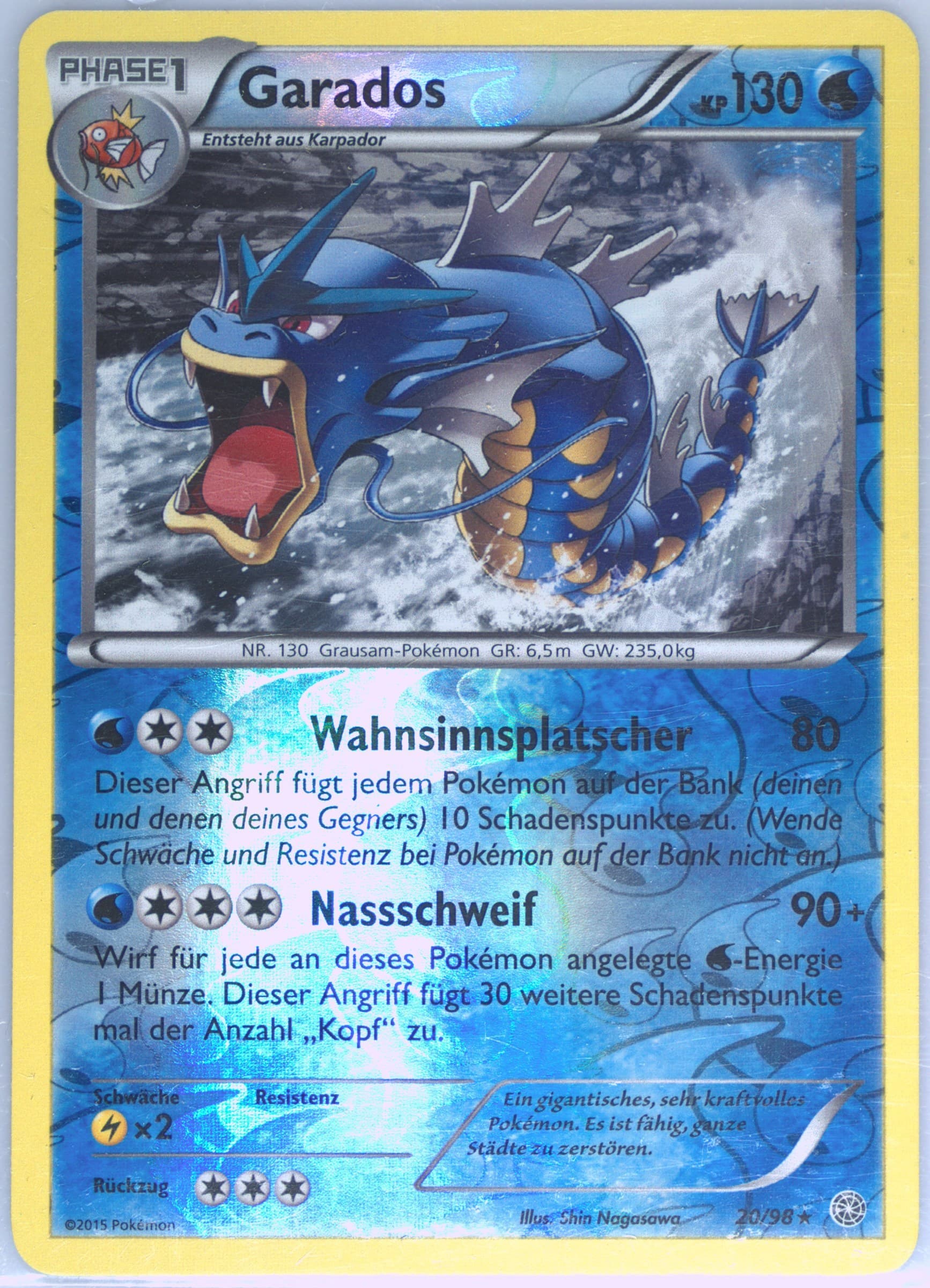 Garados-Reverse Foil German (20) 2015 Pokemon XY Ancient Origins