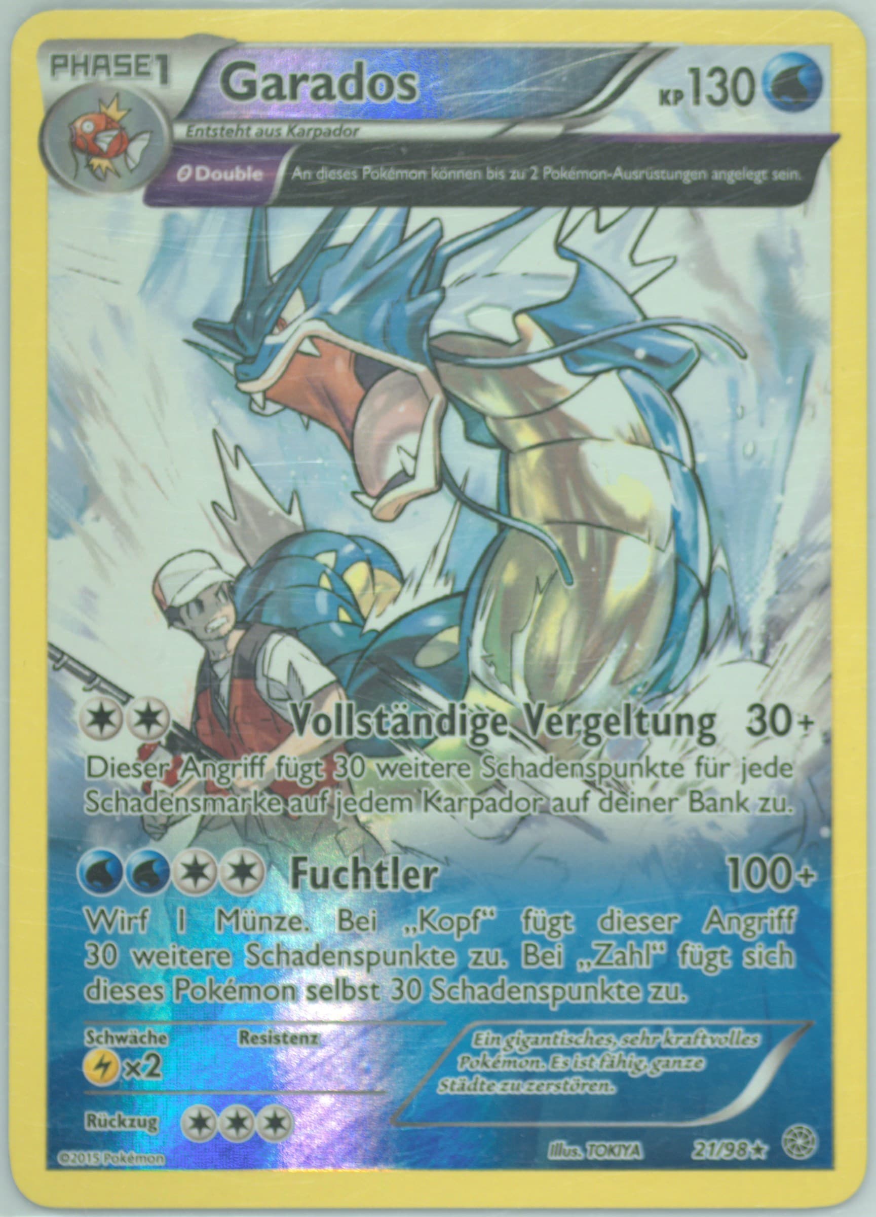 Garados-Reverse Foil German (21) 2015 Pokemon XY Ancient Origins