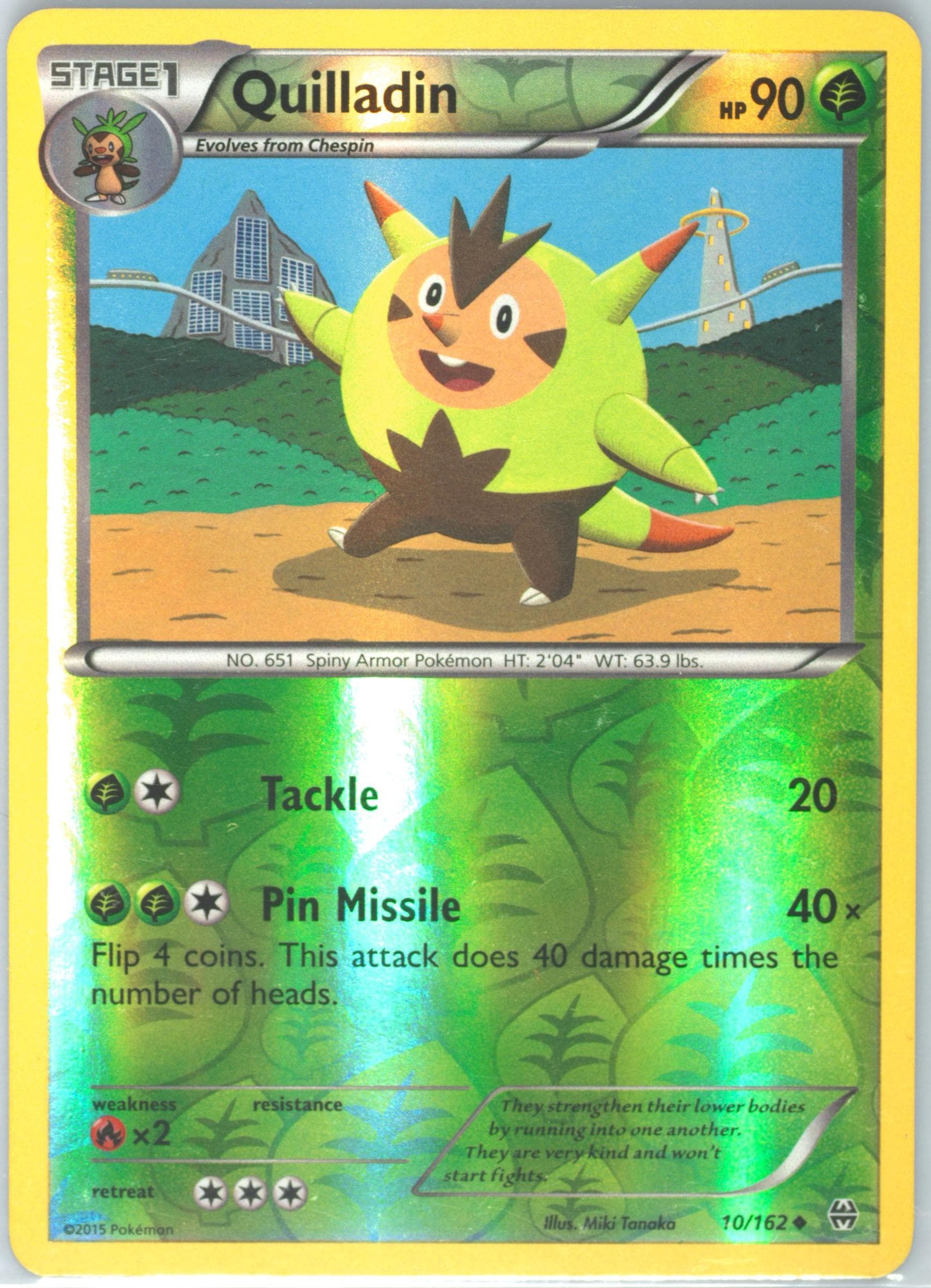 Quilladin-Reverse Foil (10) 2015 Pokemon XY Breakthrough