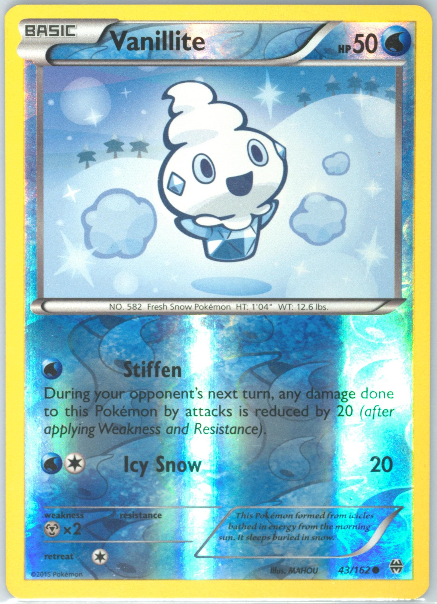 Vanillite-Reverse Foil (43) 2015 Pokemon XY Breakthrough