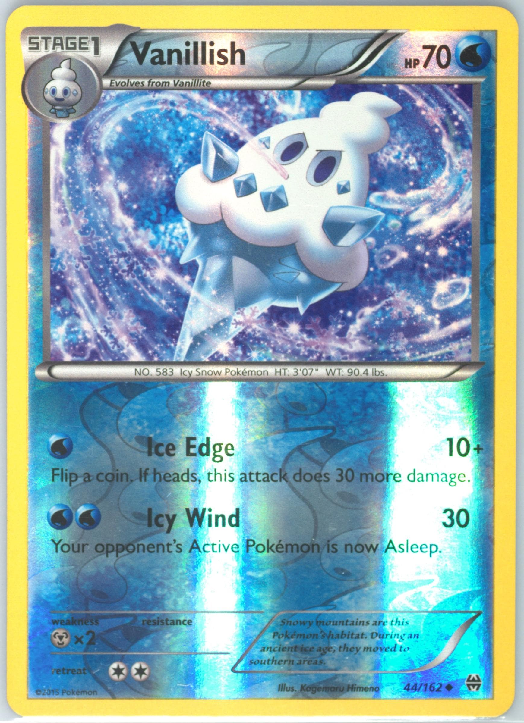 Vanillish-Reverse Foil (44) 2015 Pokemon XY Breakthrough