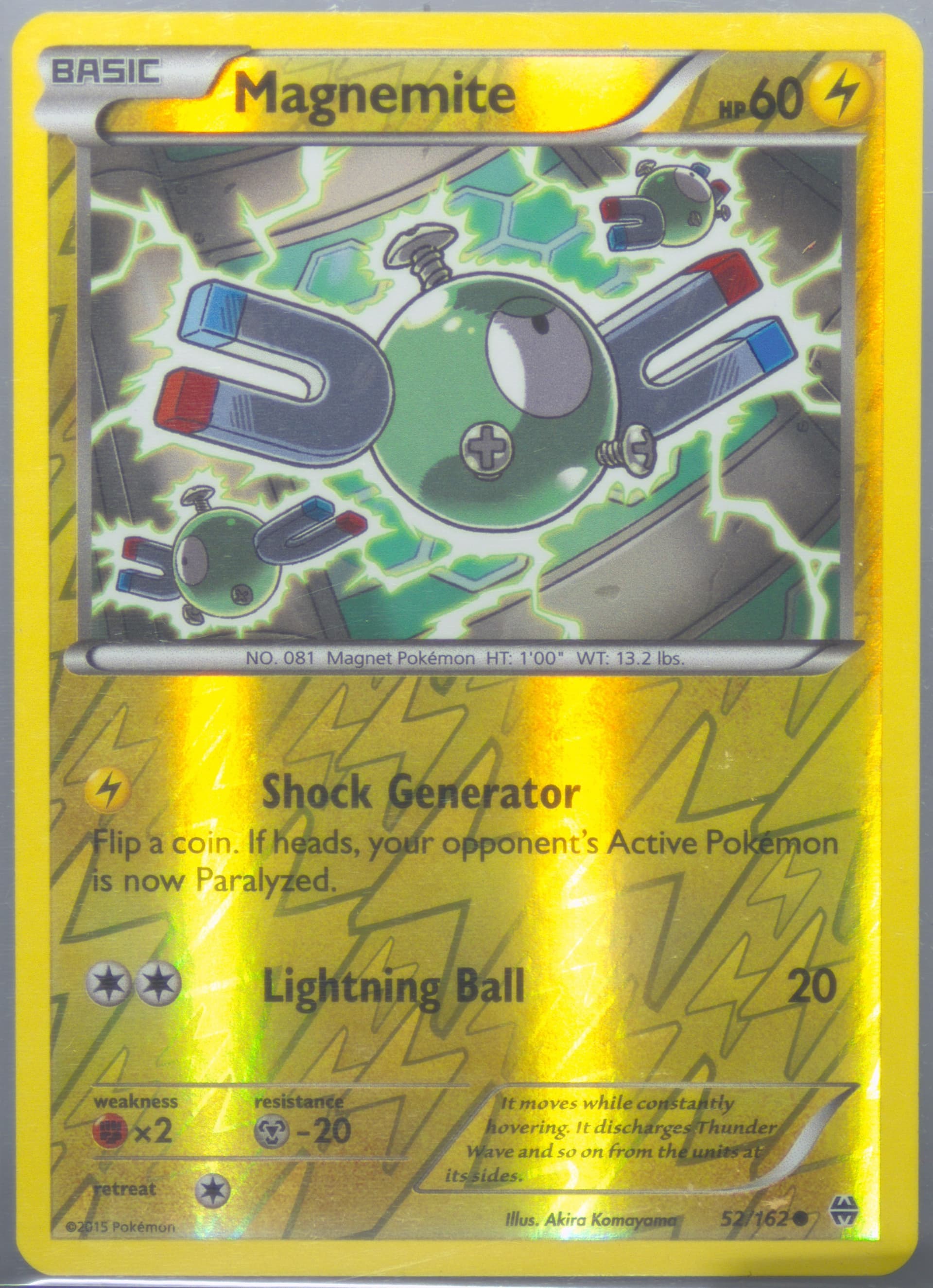 Magnemite-Reverse Foil (52) 2015 Pokemon XY Breakthrough
