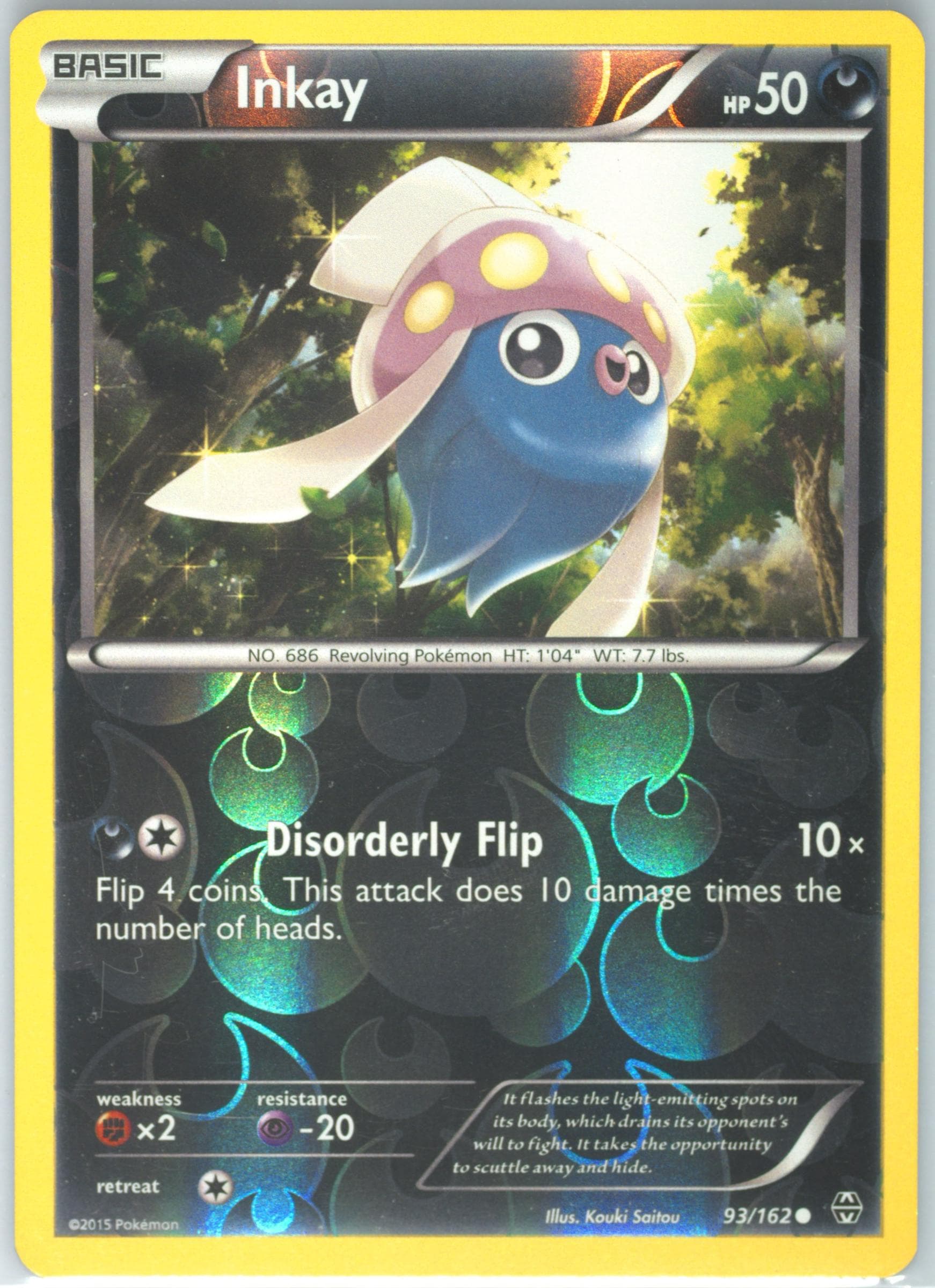 Inkay-Reverse Foil (93) 2015 Pokemon XY Breakthrough