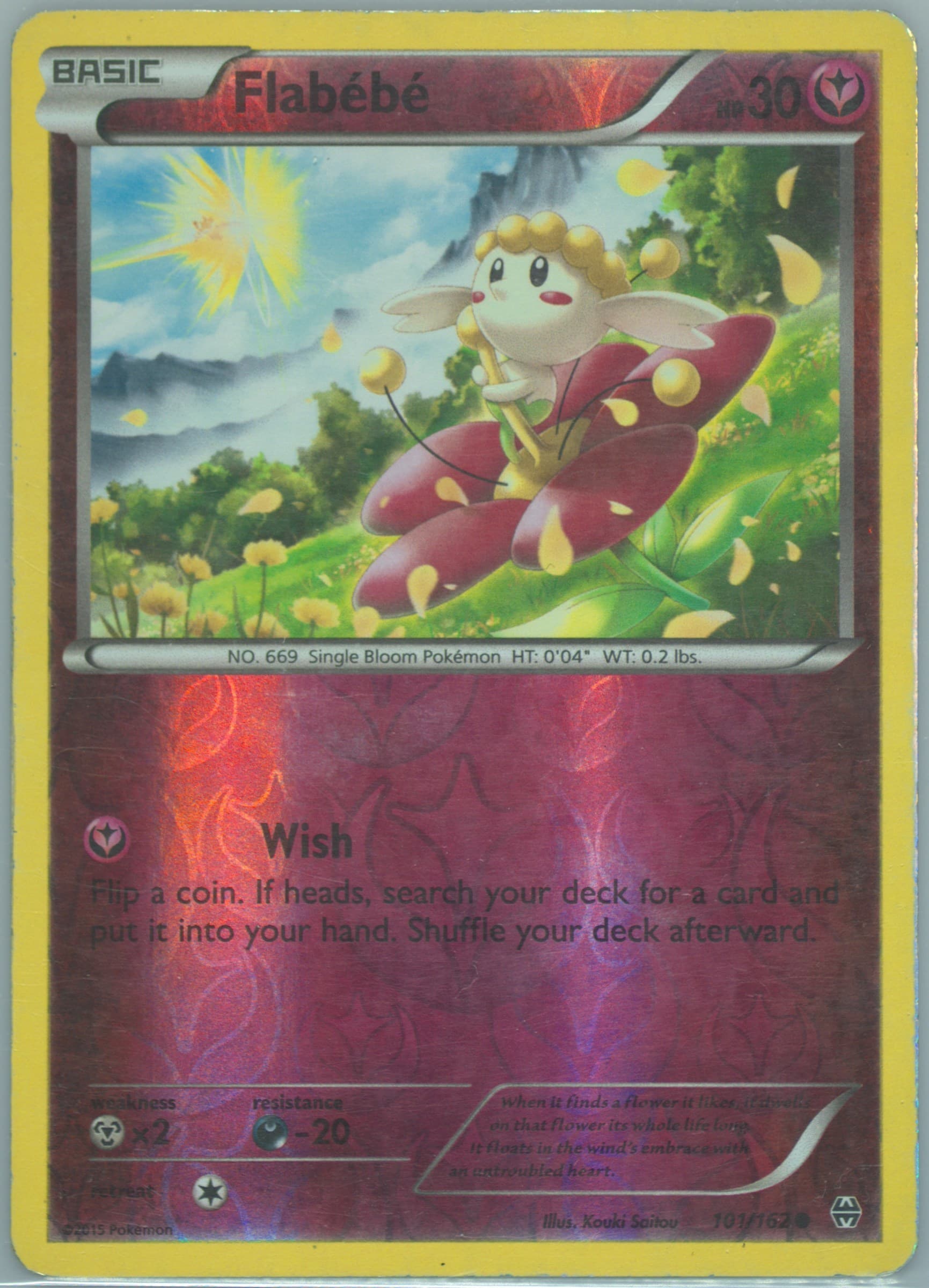 Flabebe-Reverse Foil (101) 2015 Pokemon XY Breakthrough