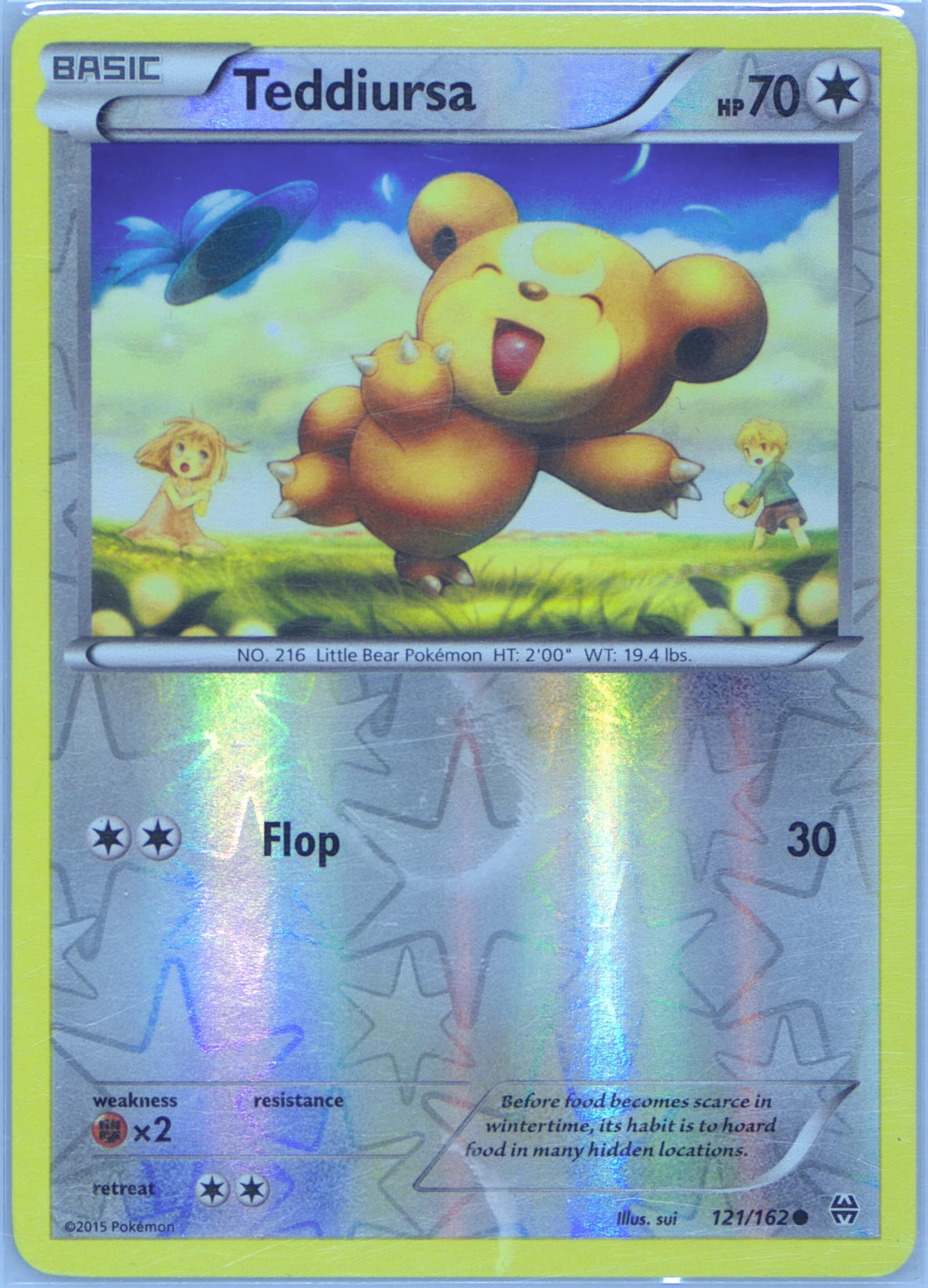 Teddiursa-Reverse Foil (121) 2015 Pokemon XY Breakthrough