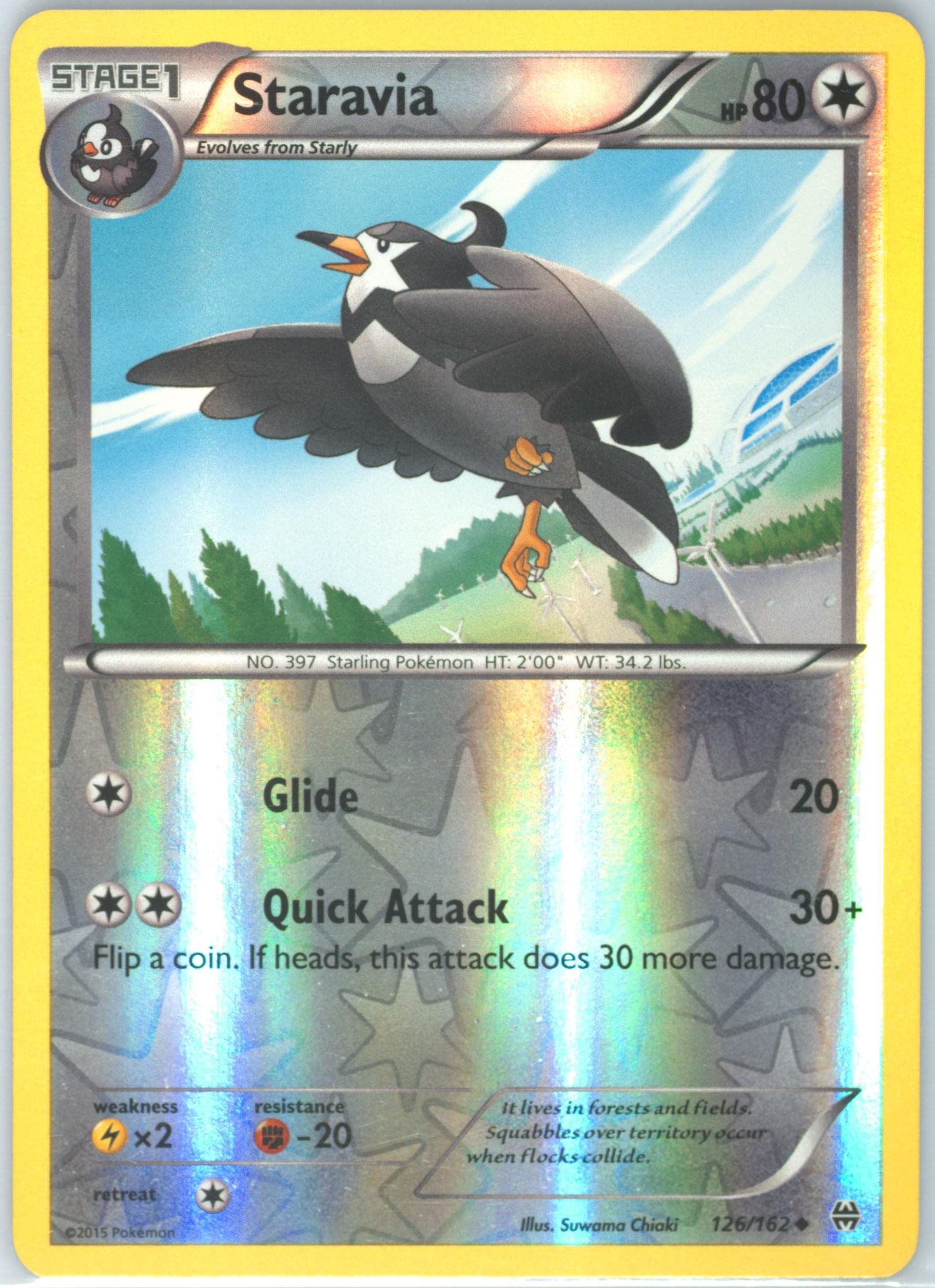 Staravia-Reverse Foil (126) 2015 Pokemon XY Breakthrough