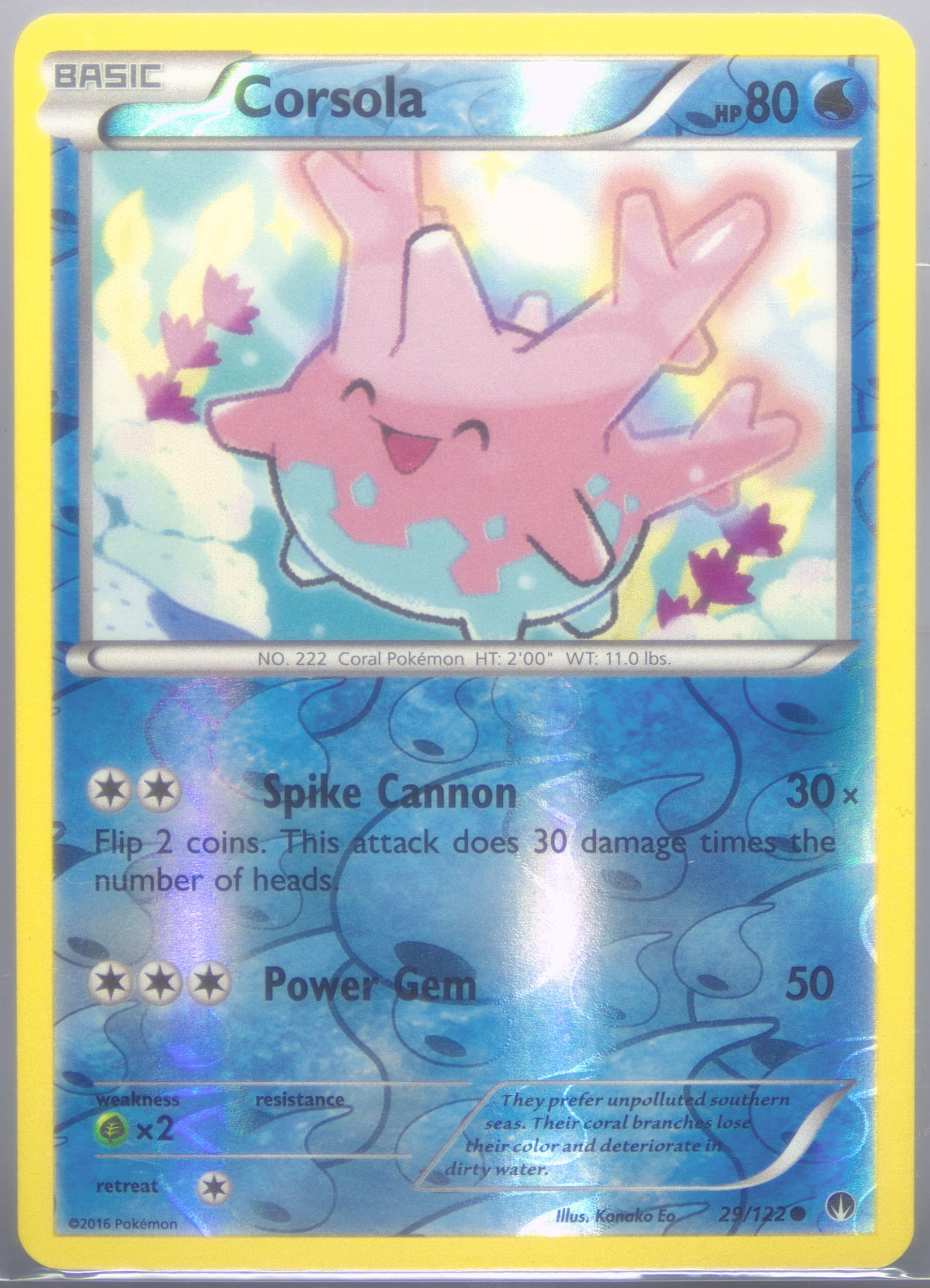 Corsola-Reverse Foil (29) 2016 Pokemon XY Breakpoint