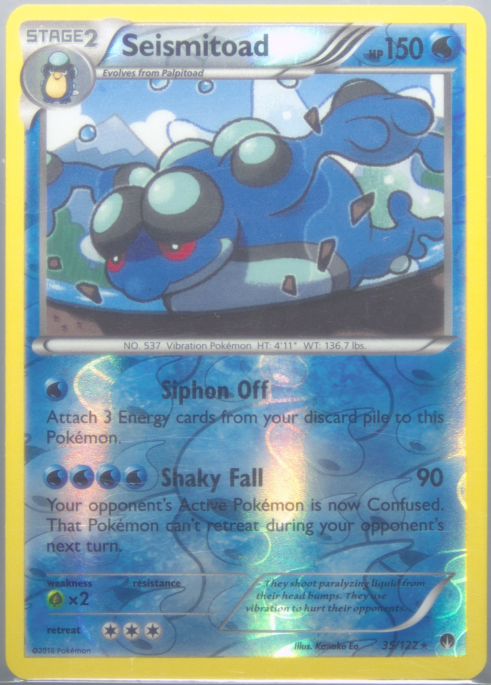 Seismitoad-Reverse Foil (35) 2016 Pokemon XY Breakpoint