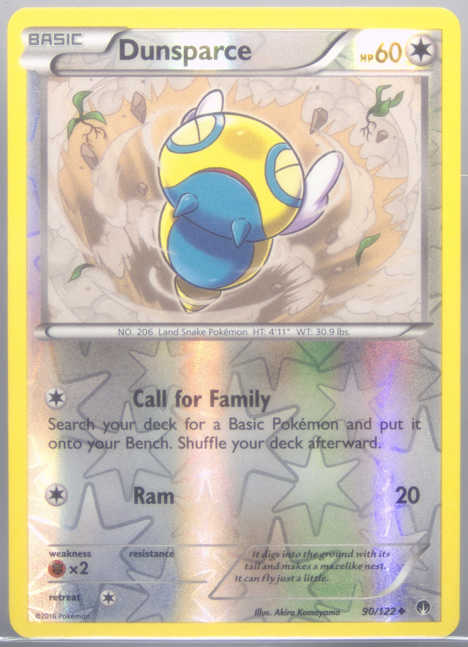 Dunsparce-Reverse Foil (90) 2016 Pokemon XY Breakpoint