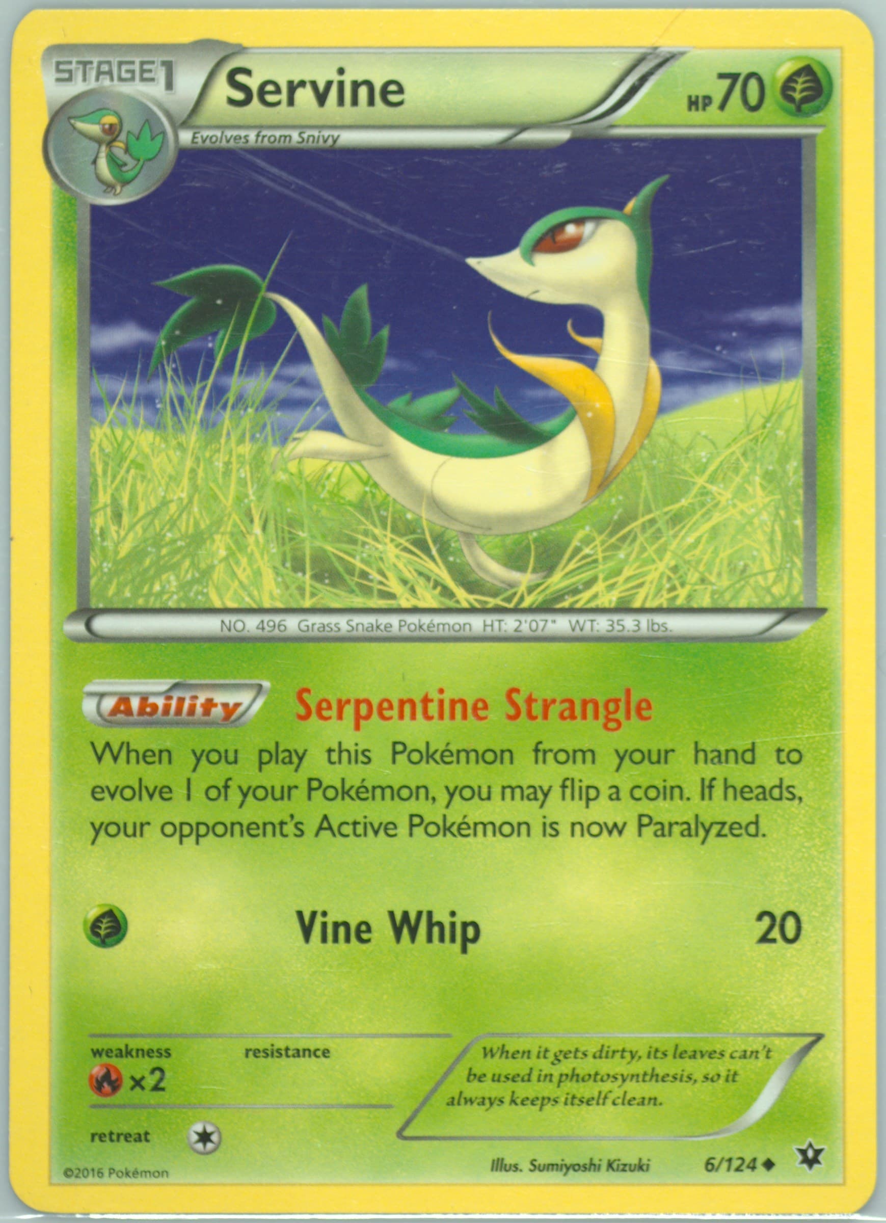 Servine (6) 2016 Pokemon XY Fates Collide