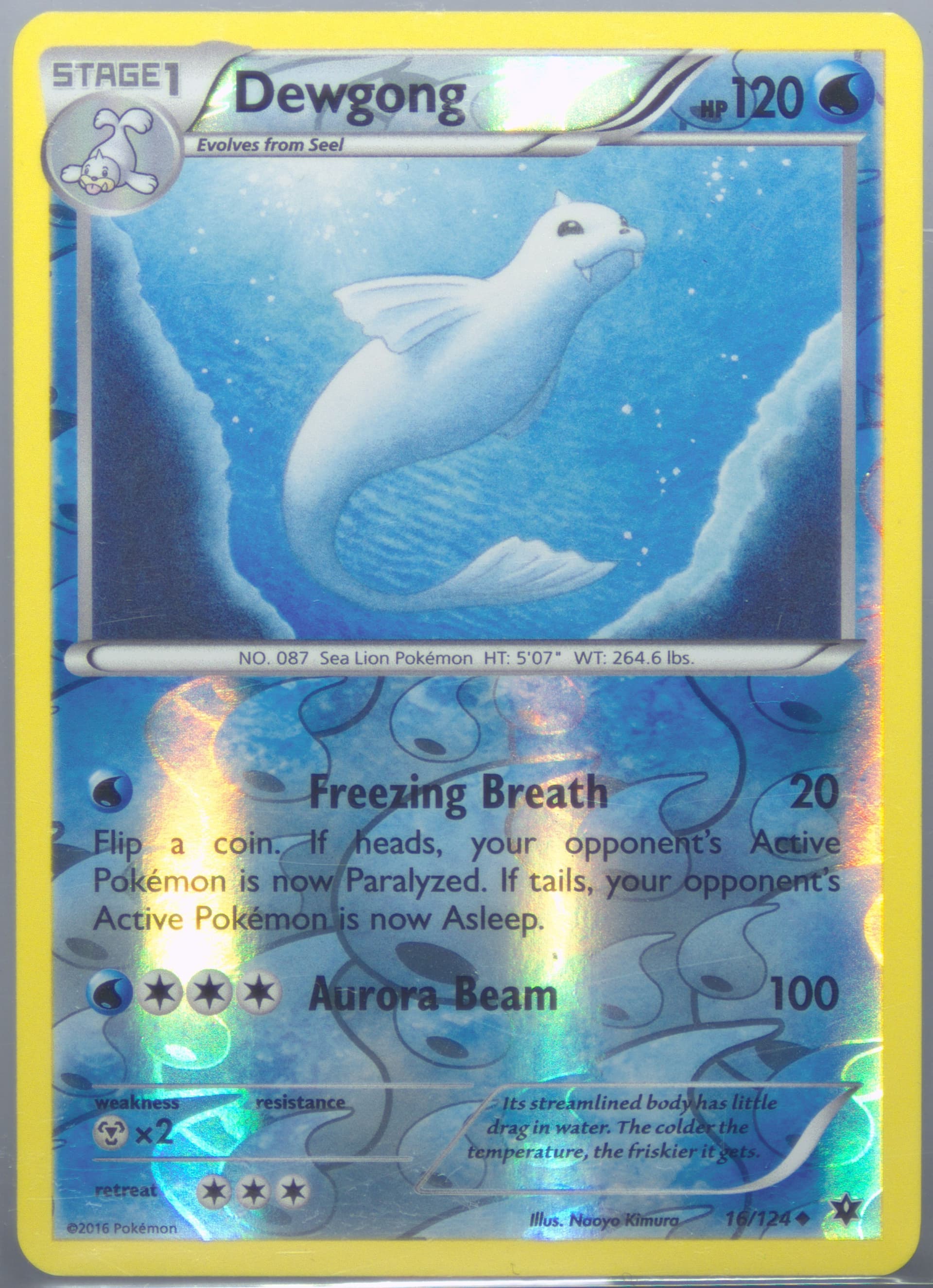 Dewgong-Reverse Foil (16) 2016 Pokemon XY Fates Collide