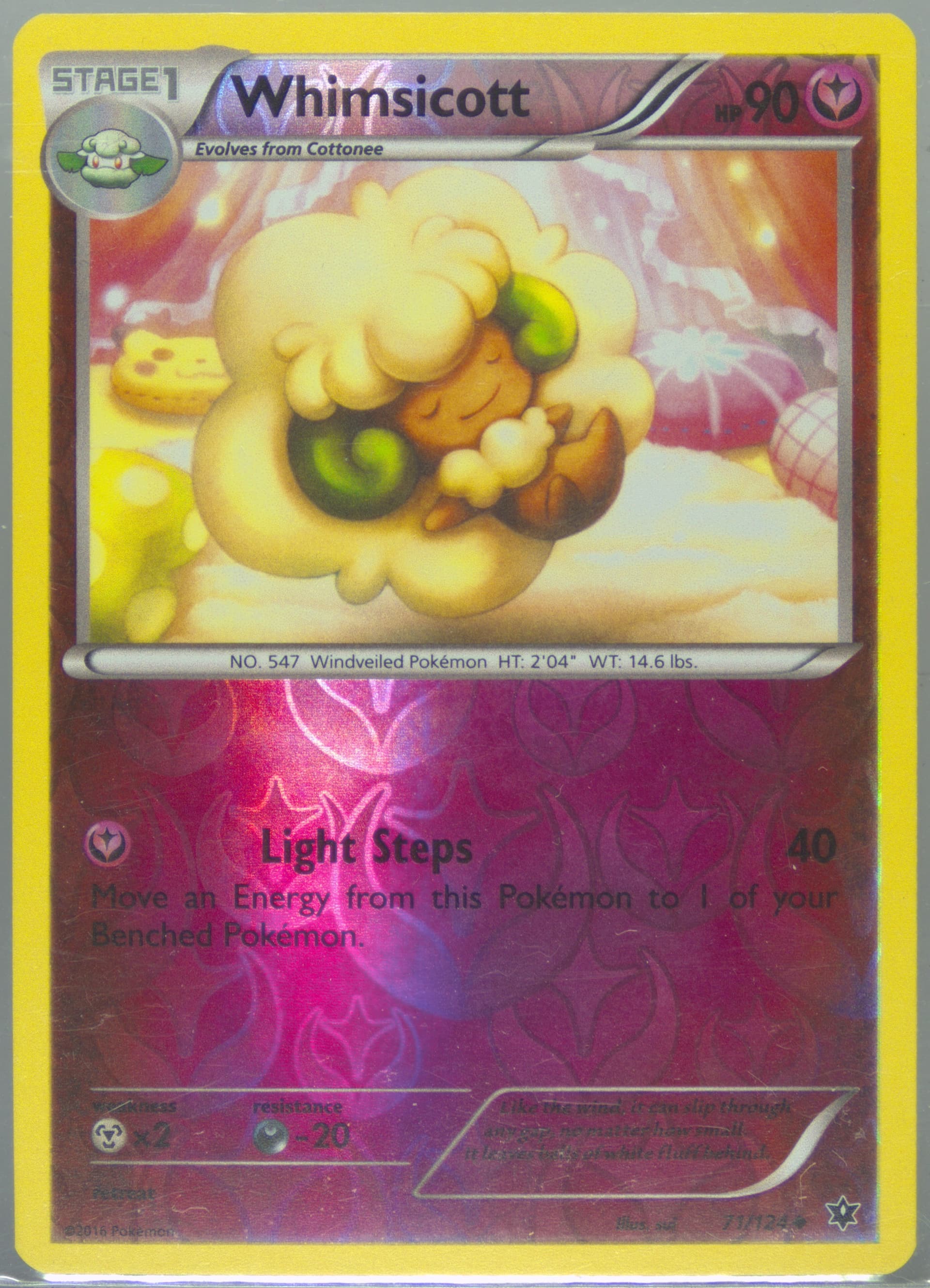 Whimsicott-Reverse Foil (71) 2016 Pokemon XY Fates Collide